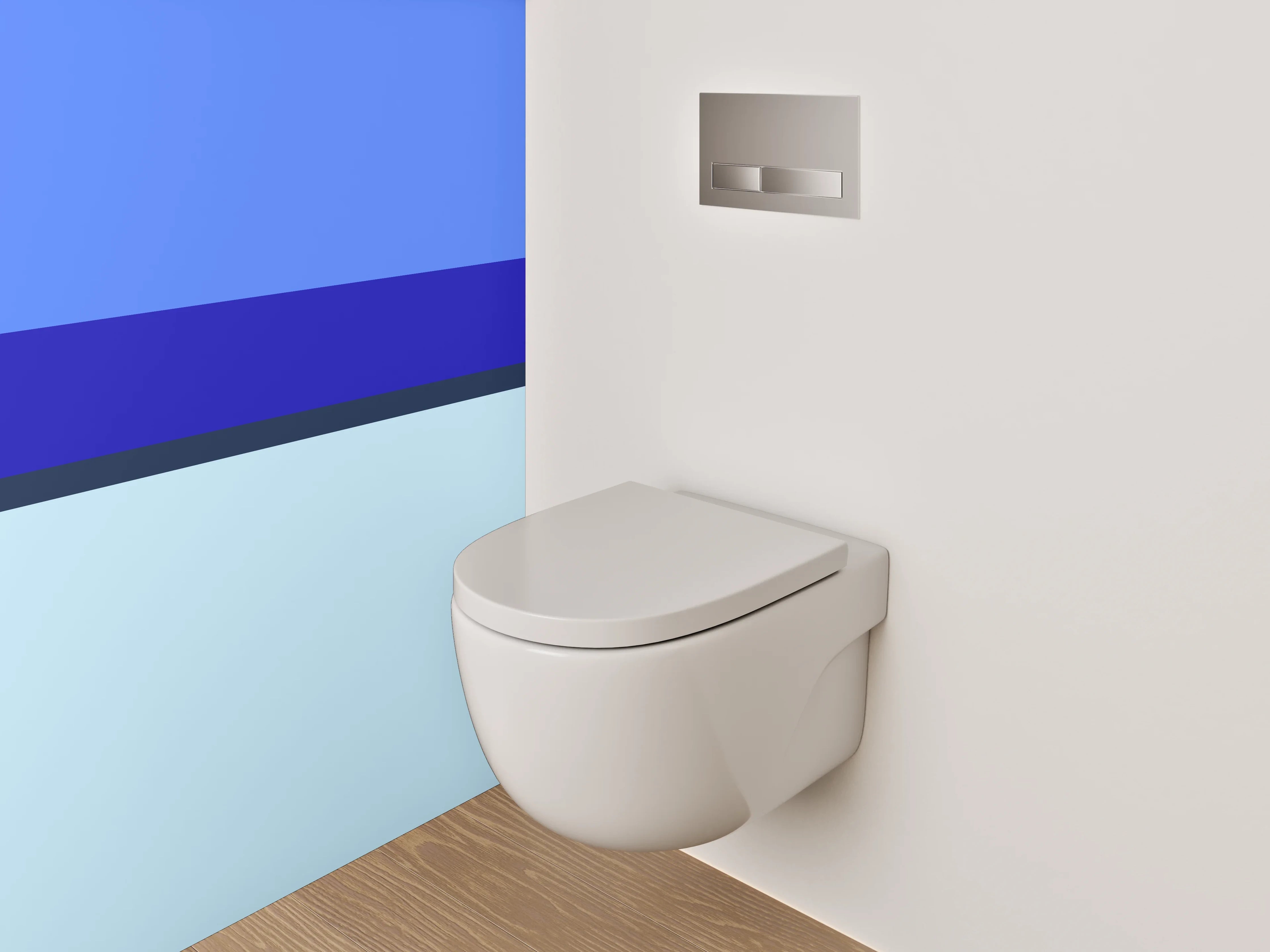 WC-Rückwand - Blaues Streifen-Design Modern Abstrakt