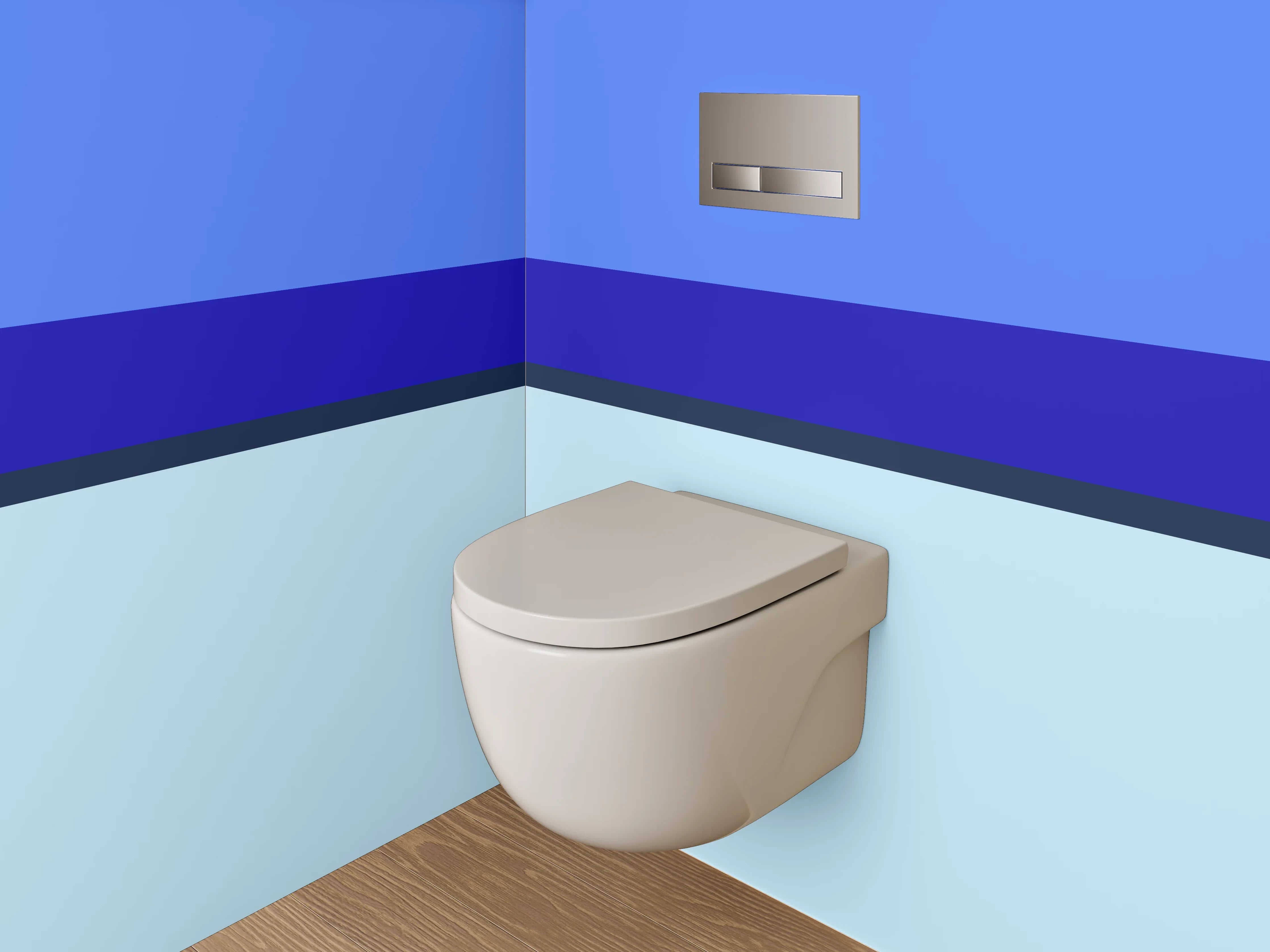 WC-Rückwand - Blaues Streifen-Design Modern Abstrakt