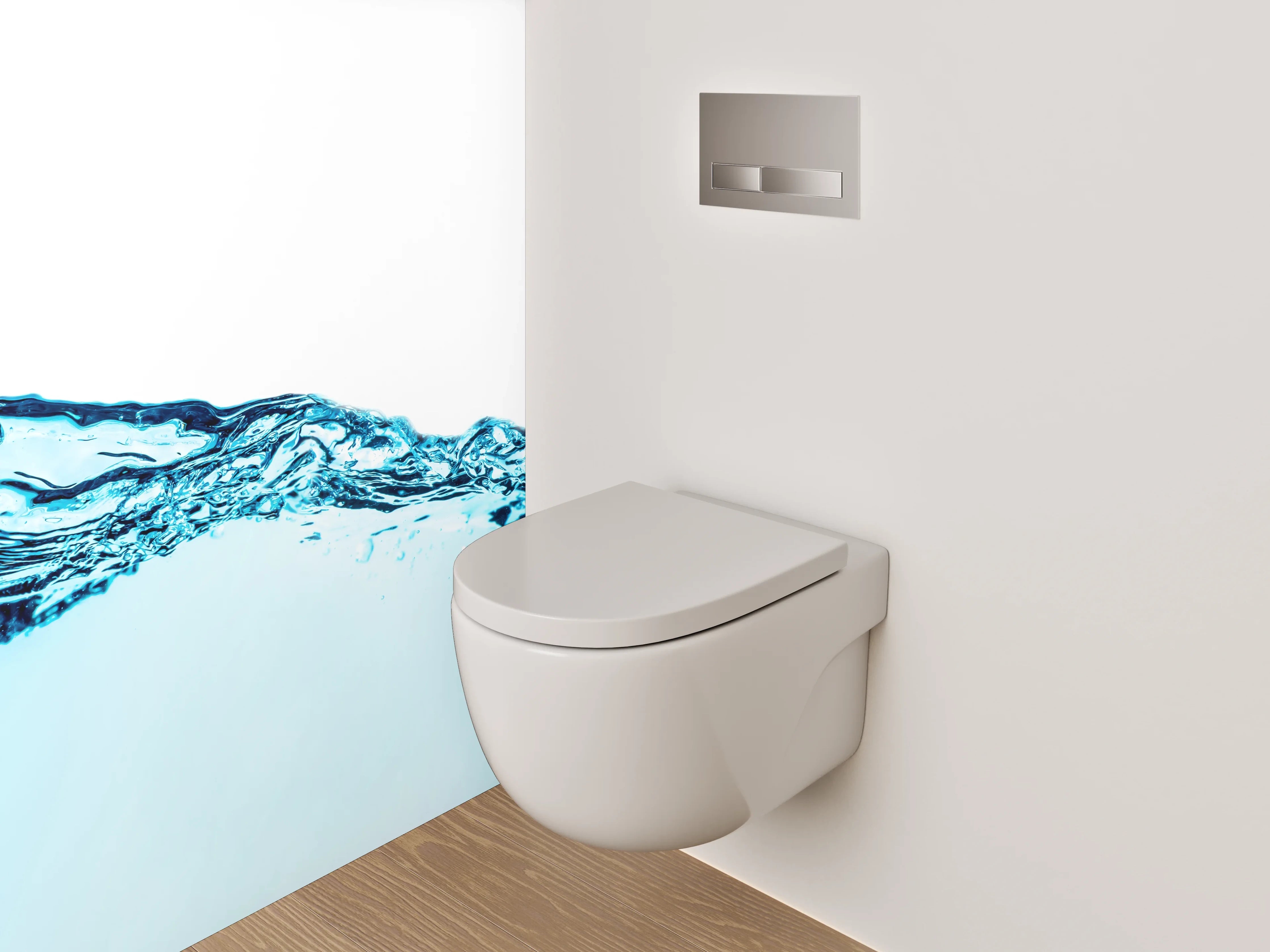 WC-Rückwand - Blaues Wasser Splash Design