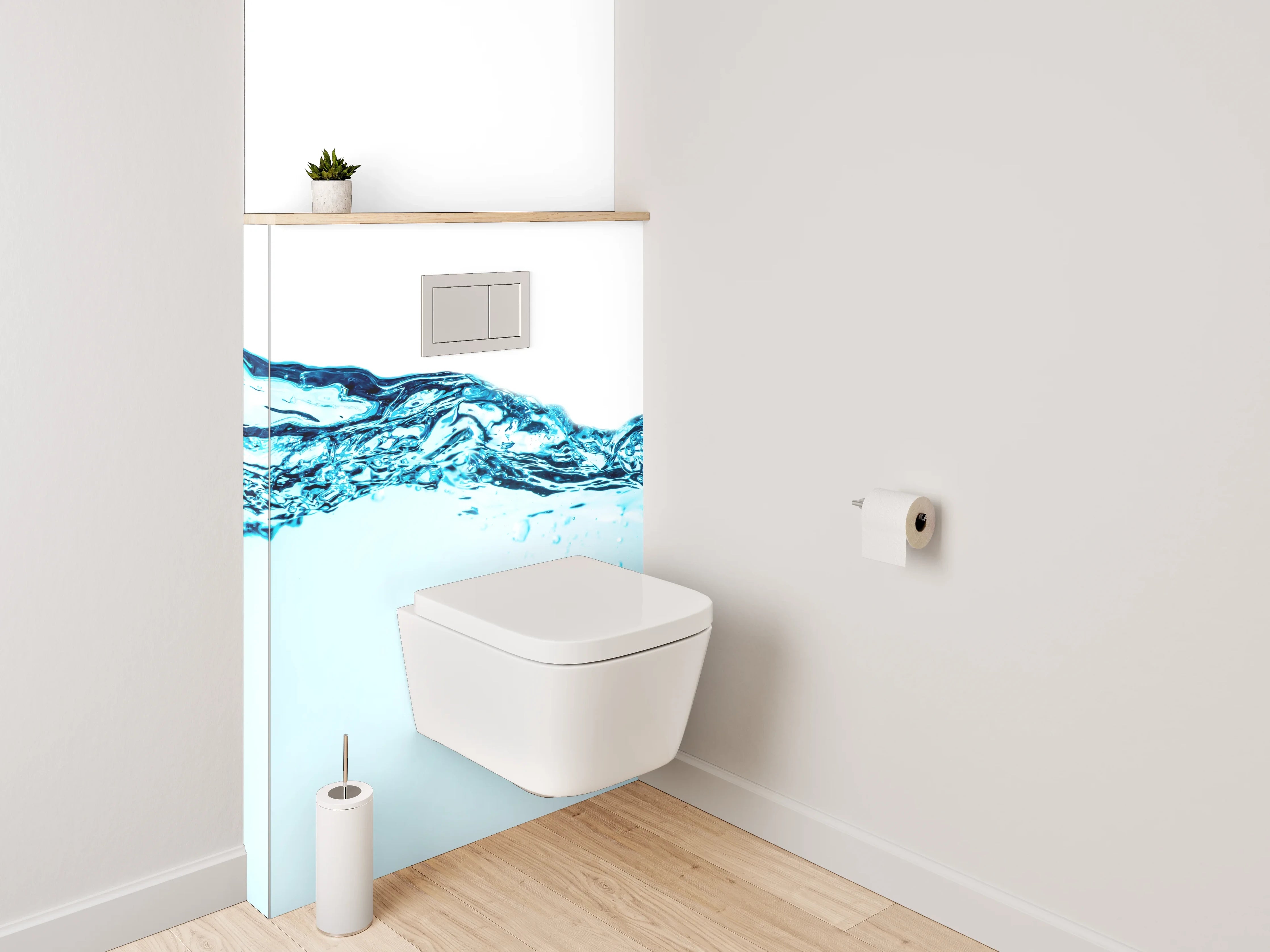 WC-Rückwand - Blaues Wasser Splash Design
