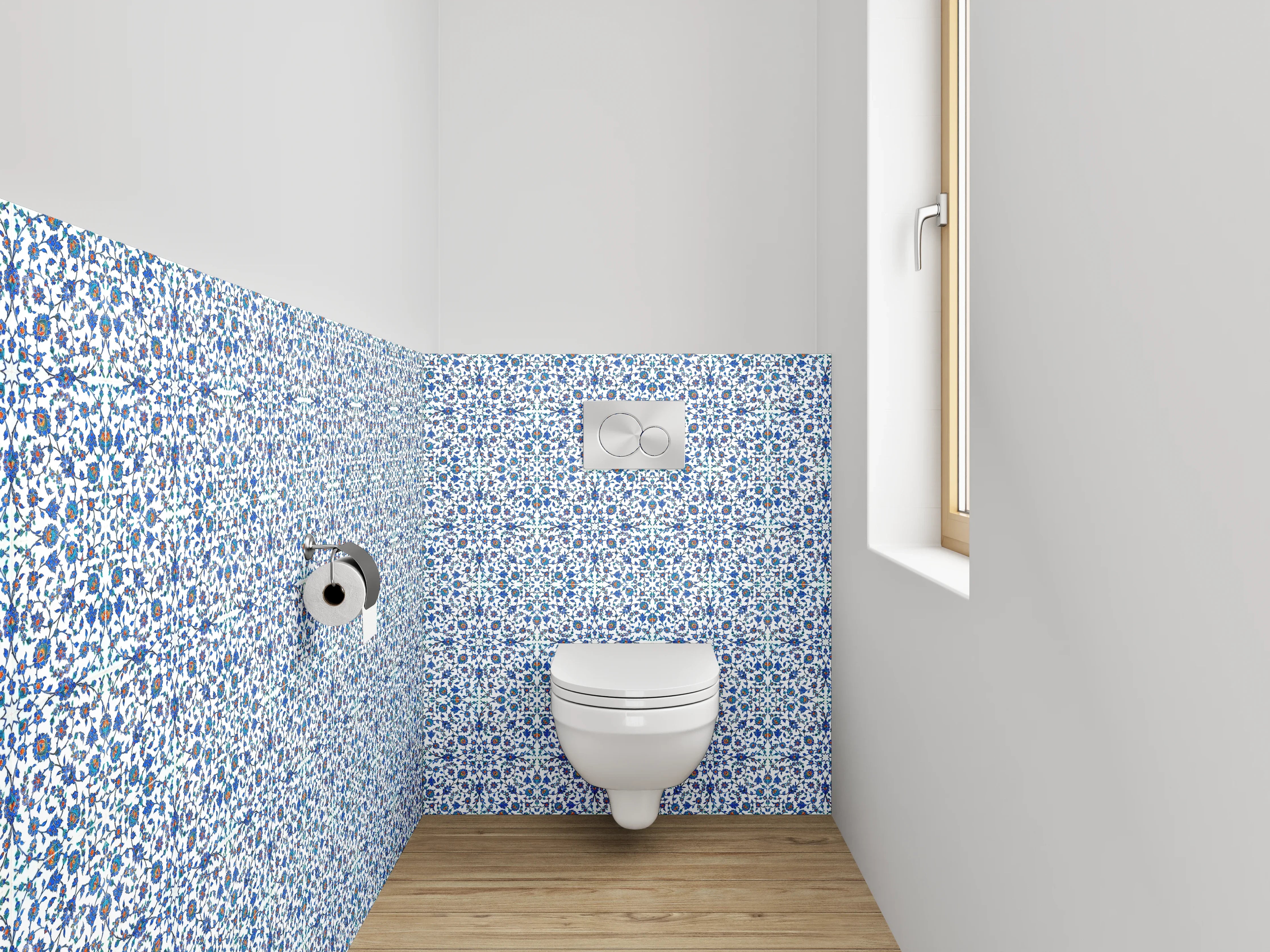 WC-Rückwand - Blaues orientalisches Mosaik Muster