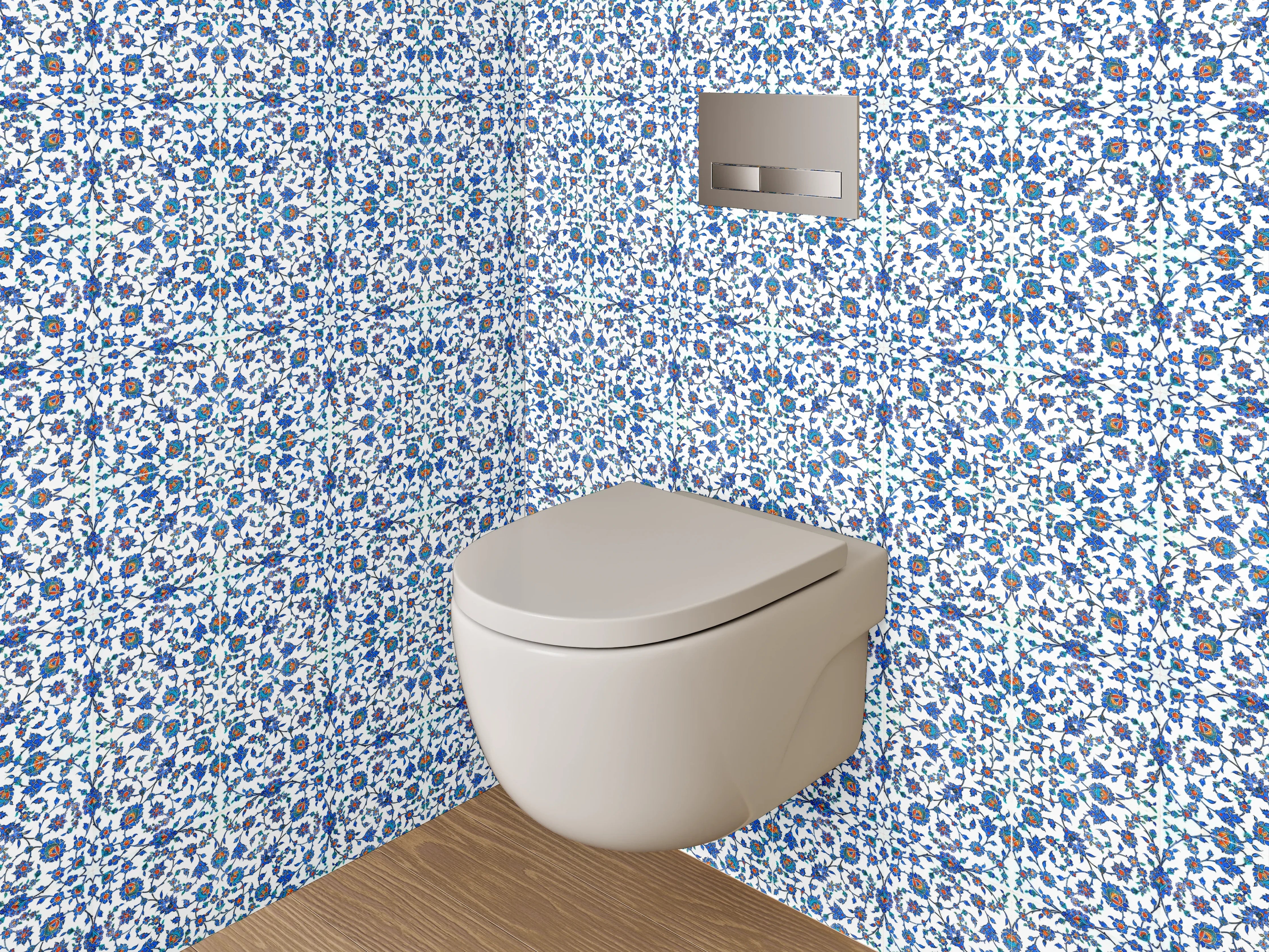 WC-Rückwand - Blaues orientalisches Mosaik Muster