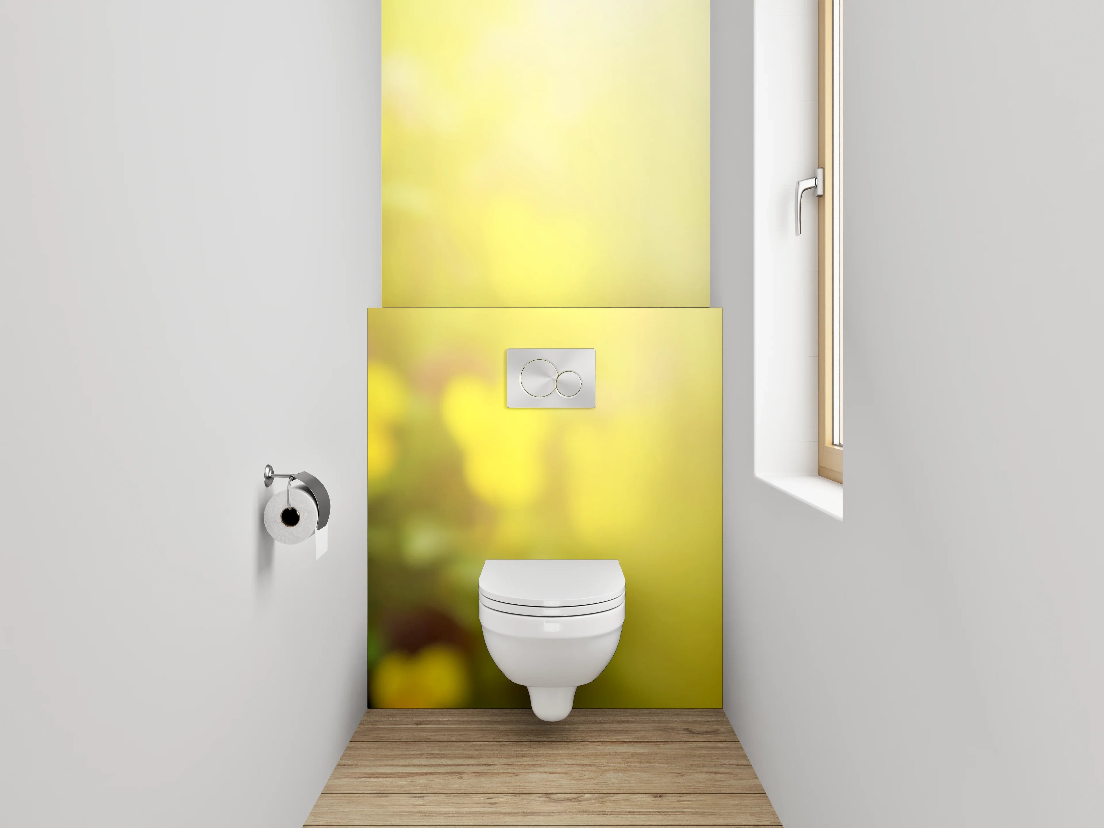 WC-Rückwand - Blühende Frühlingwiese mit Stiefmütterchen