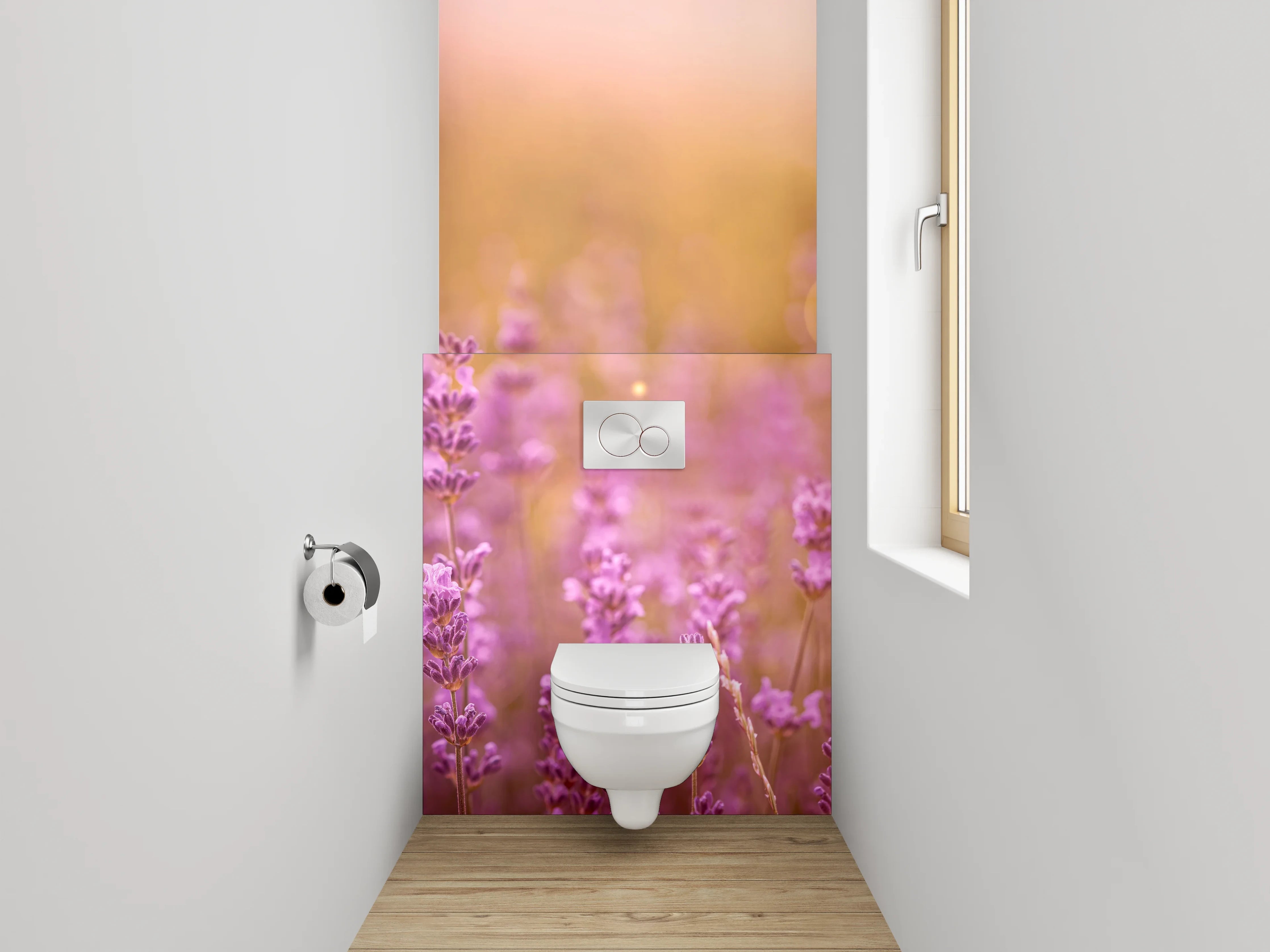 WC-Rückwand - Blühendes Lavendelfeld im Sonnenlicht