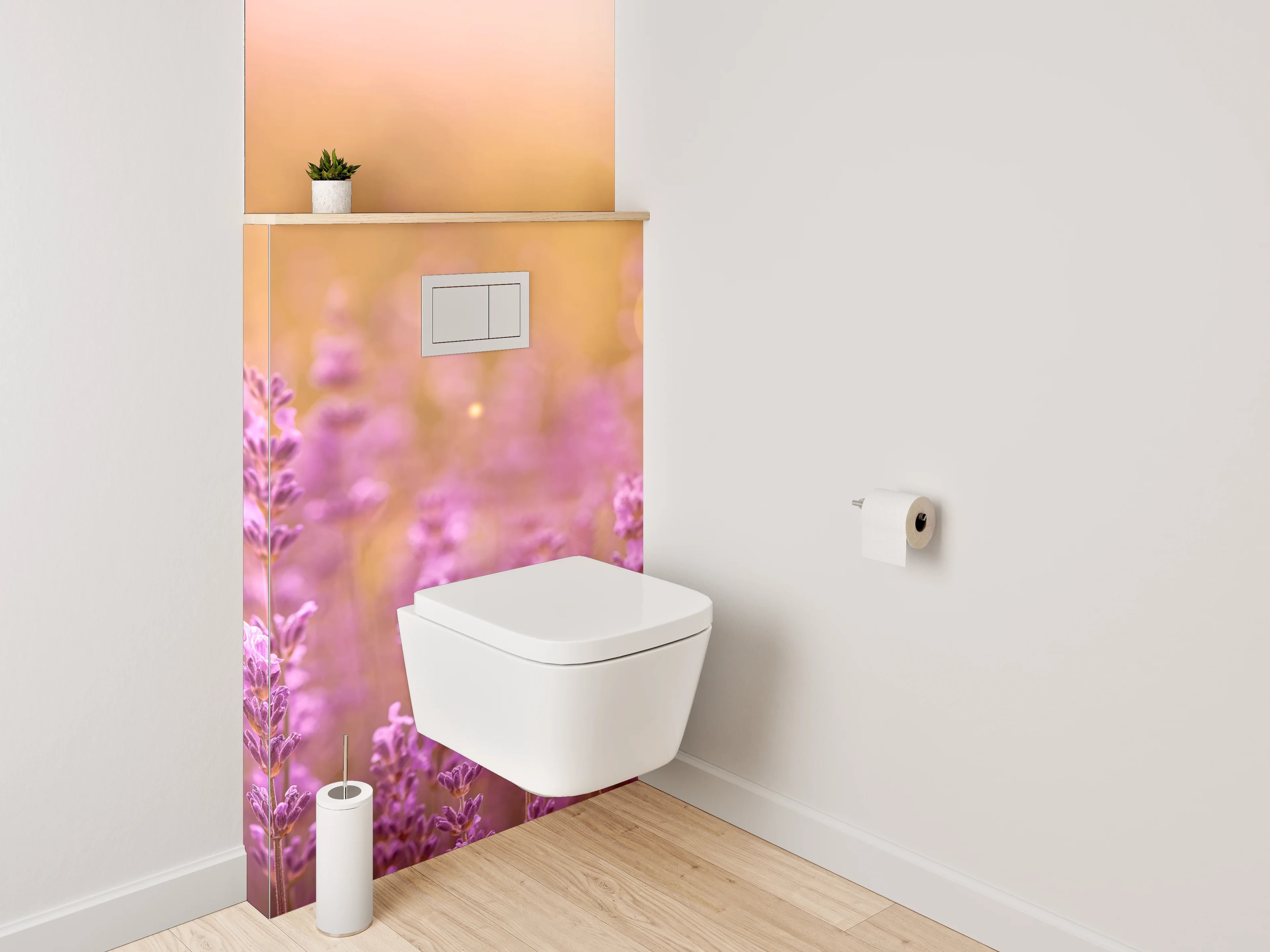 WC-Rückwand - Blühendes Lavendelfeld im Sonnenlicht