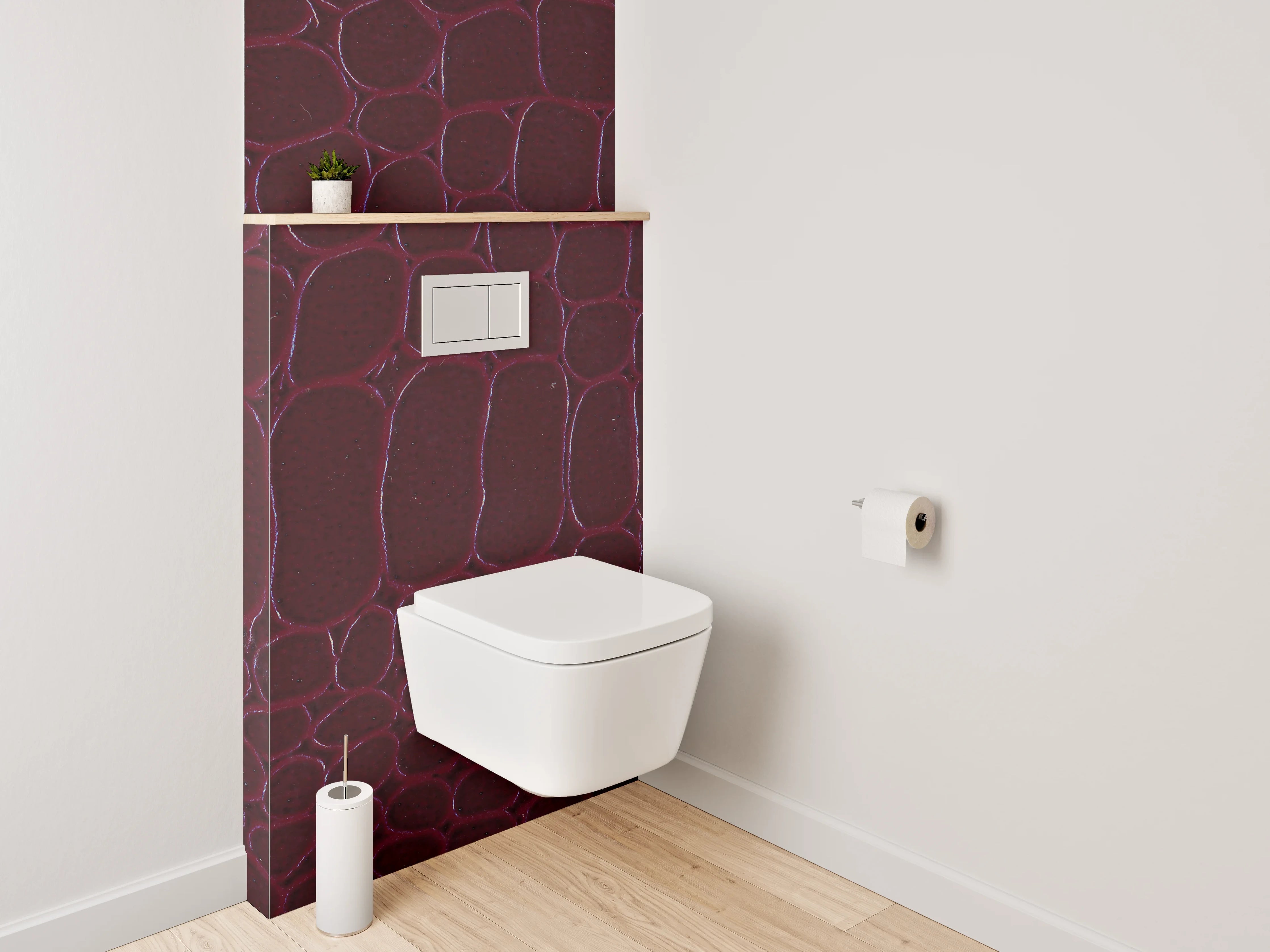 WC-Rückwand - Bordeauxrote Krokodilleder-Optik Textur