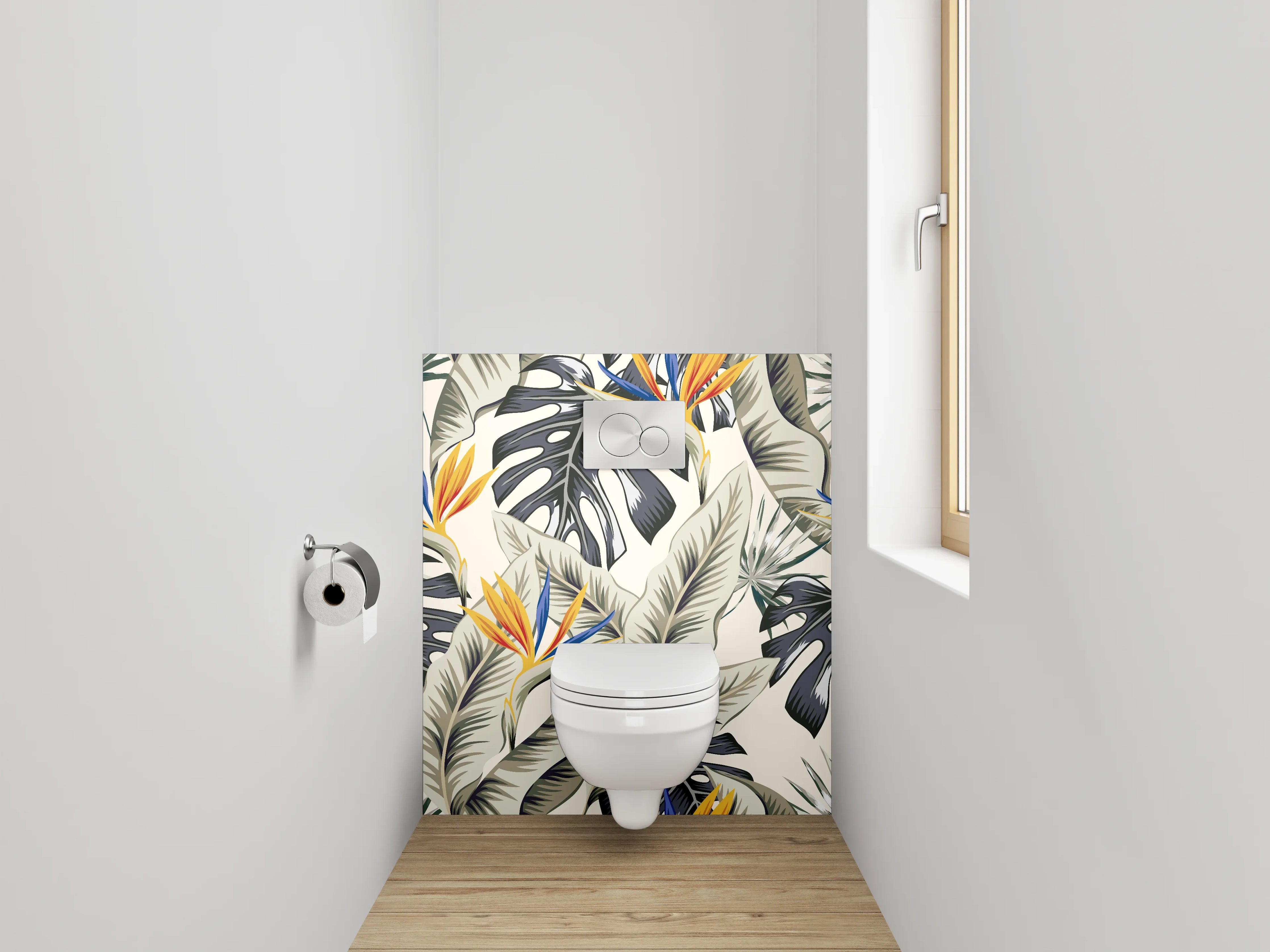 WC-Rückwand - Botanisches Dschungel-Muster Exotik