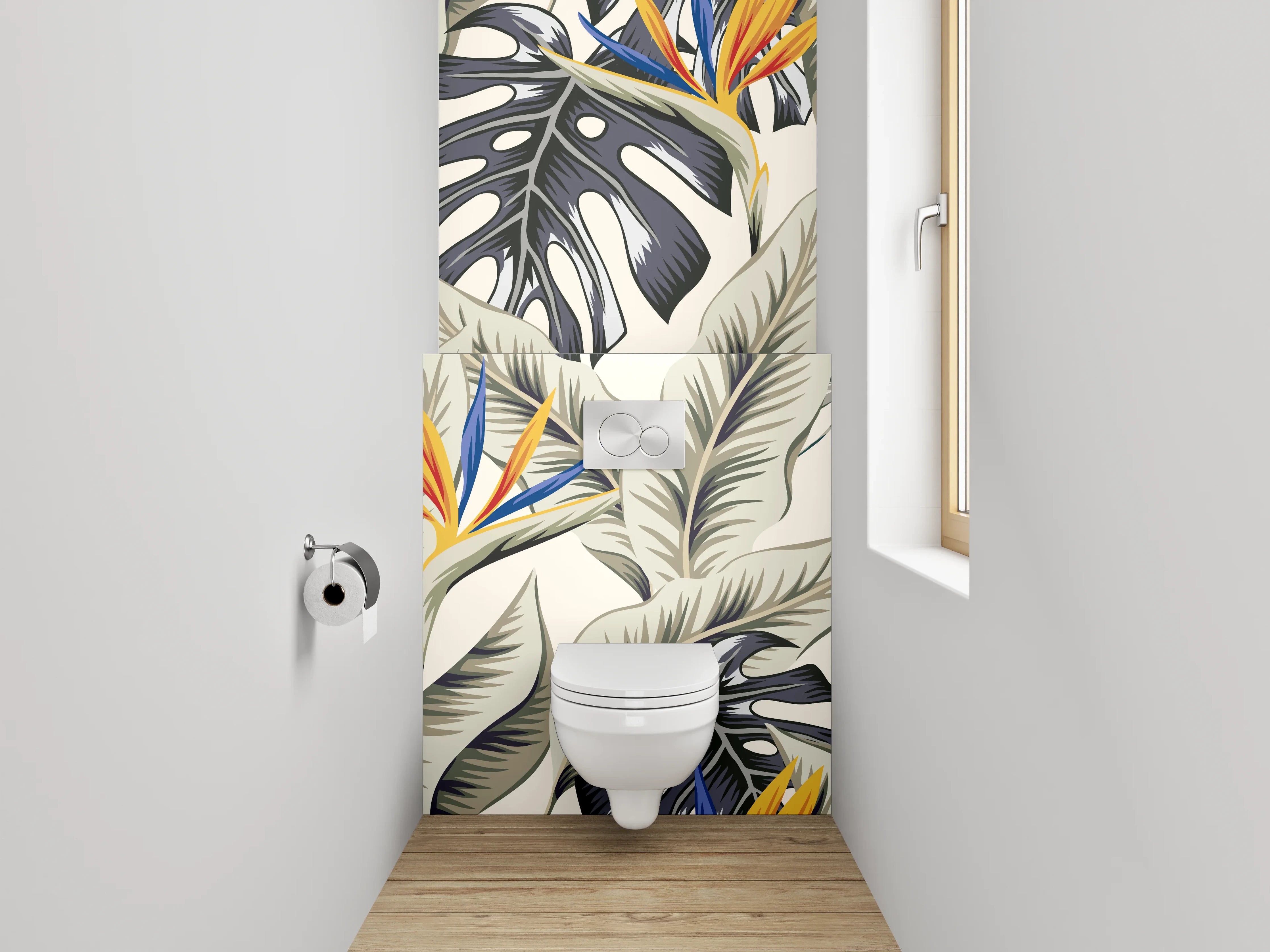 WC-Rückwand - Botanisches Dschungel-Muster Exotik