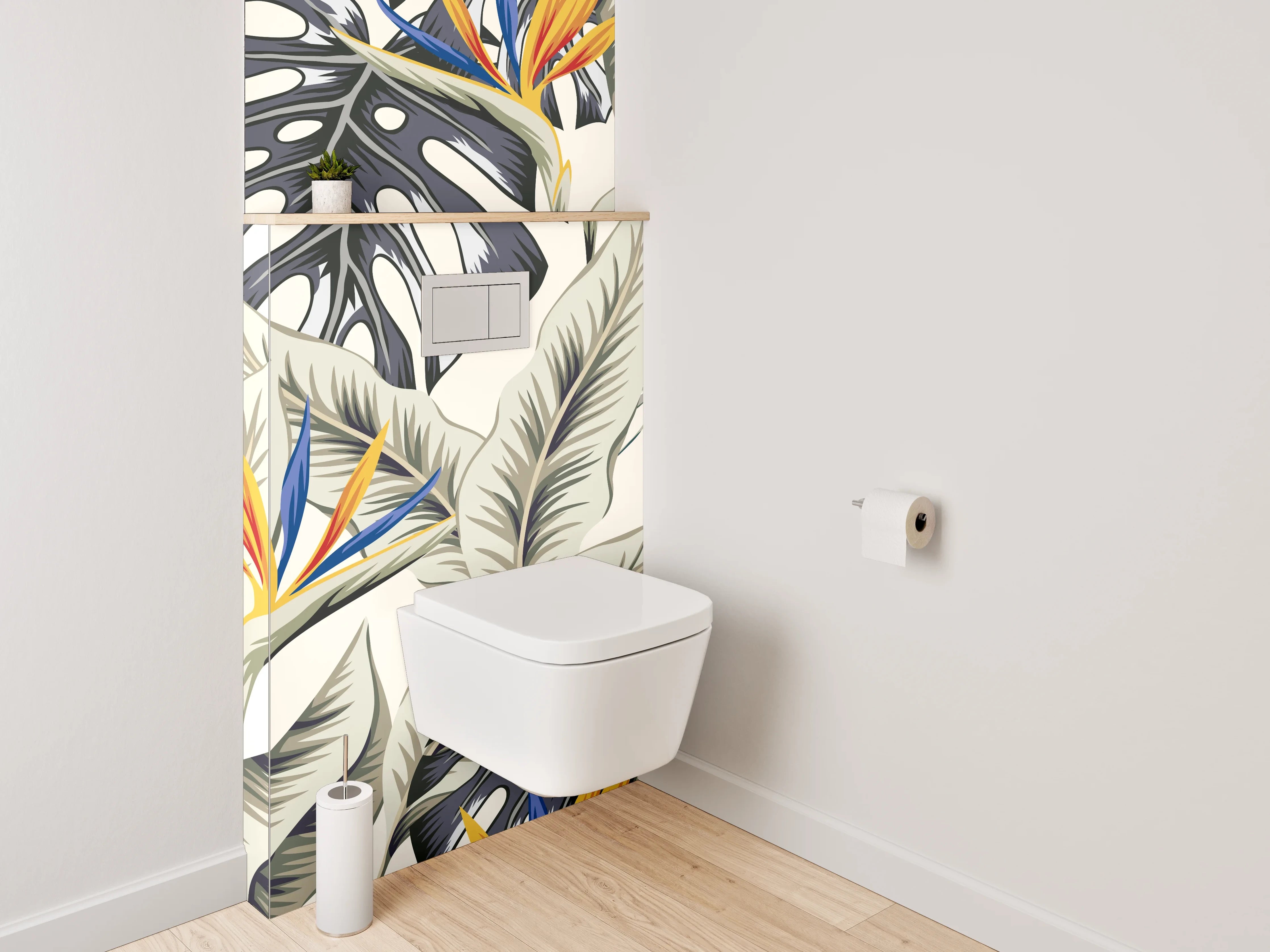 WC-Rückwand - Botanisches Dschungel-Muster Exotik