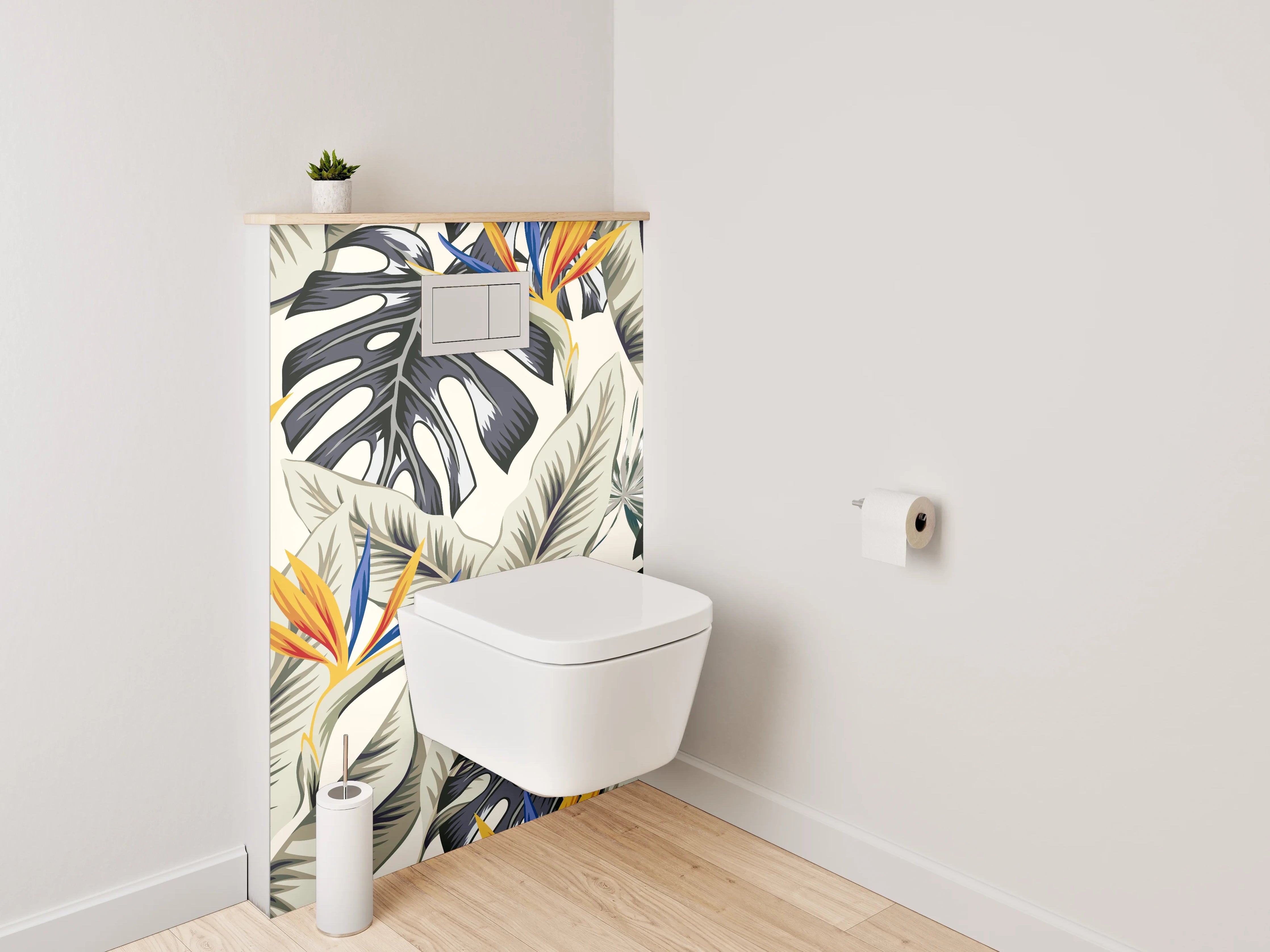 WC-Rückwand - Botanisches Dschungel-Muster Exotik