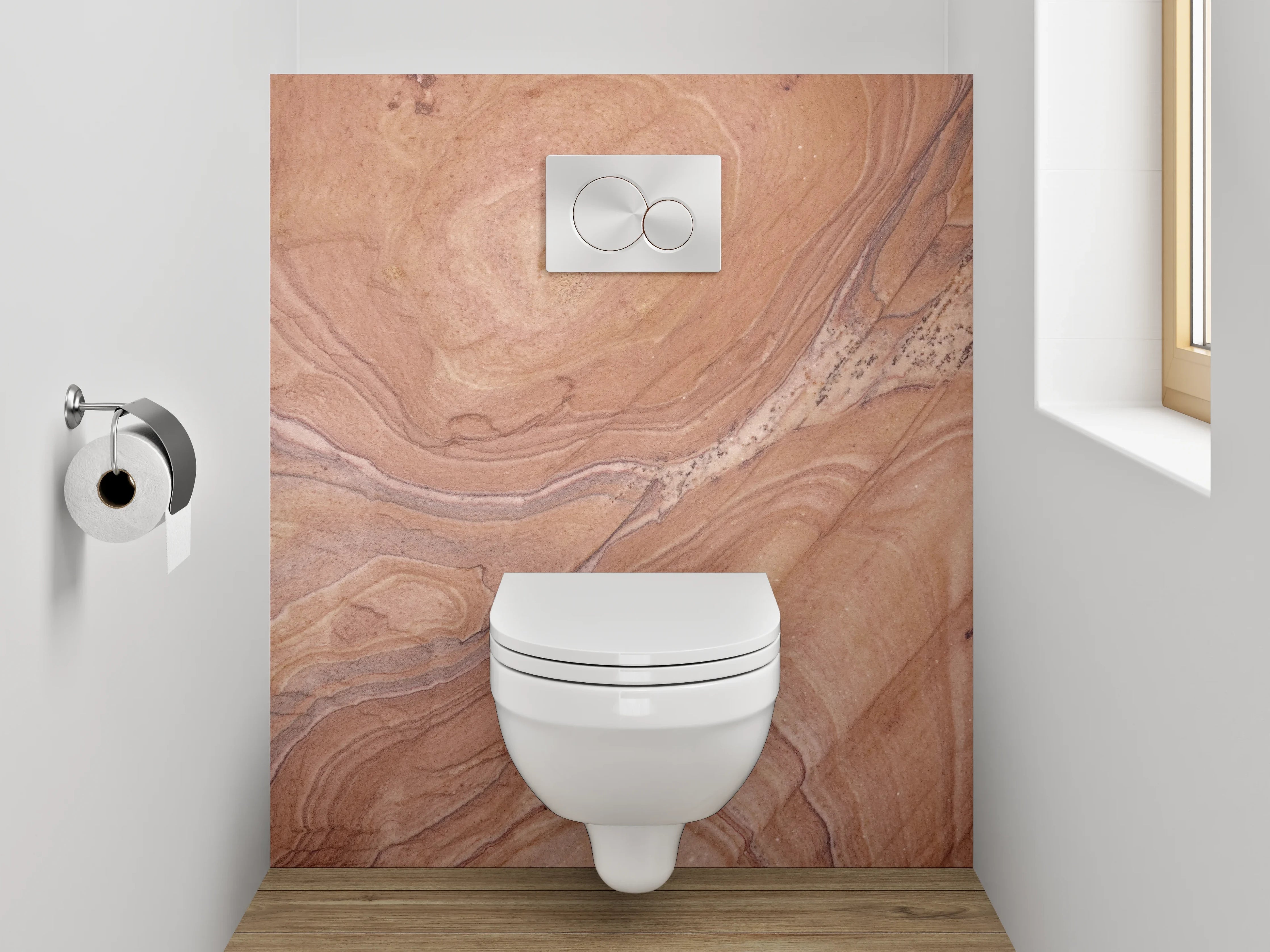 WC-Rückwand - Braun-beige Natursteinmuster Marmoroptik