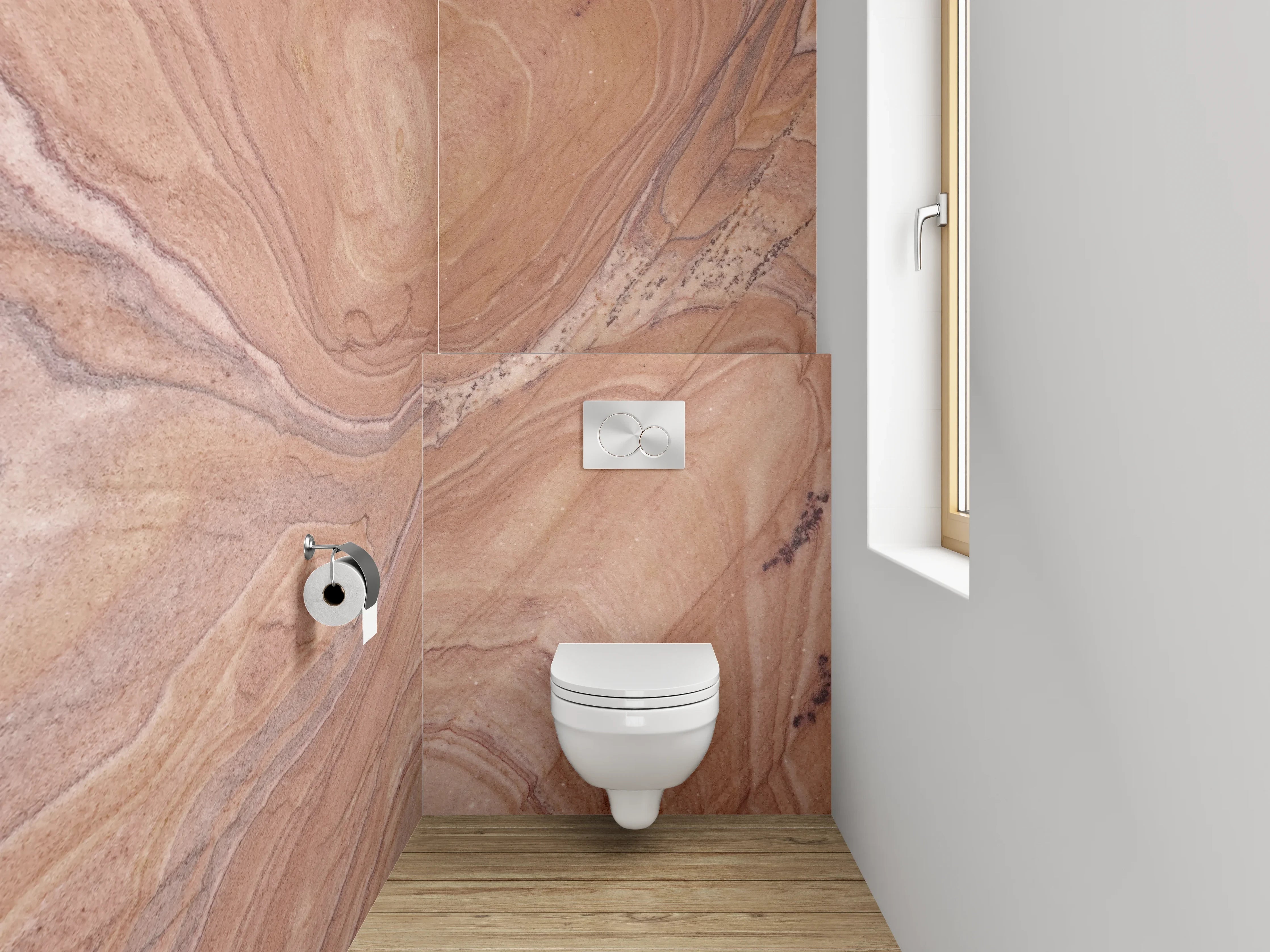 WC-Rückwand - Braun-beige Natursteinmuster Marmoroptik