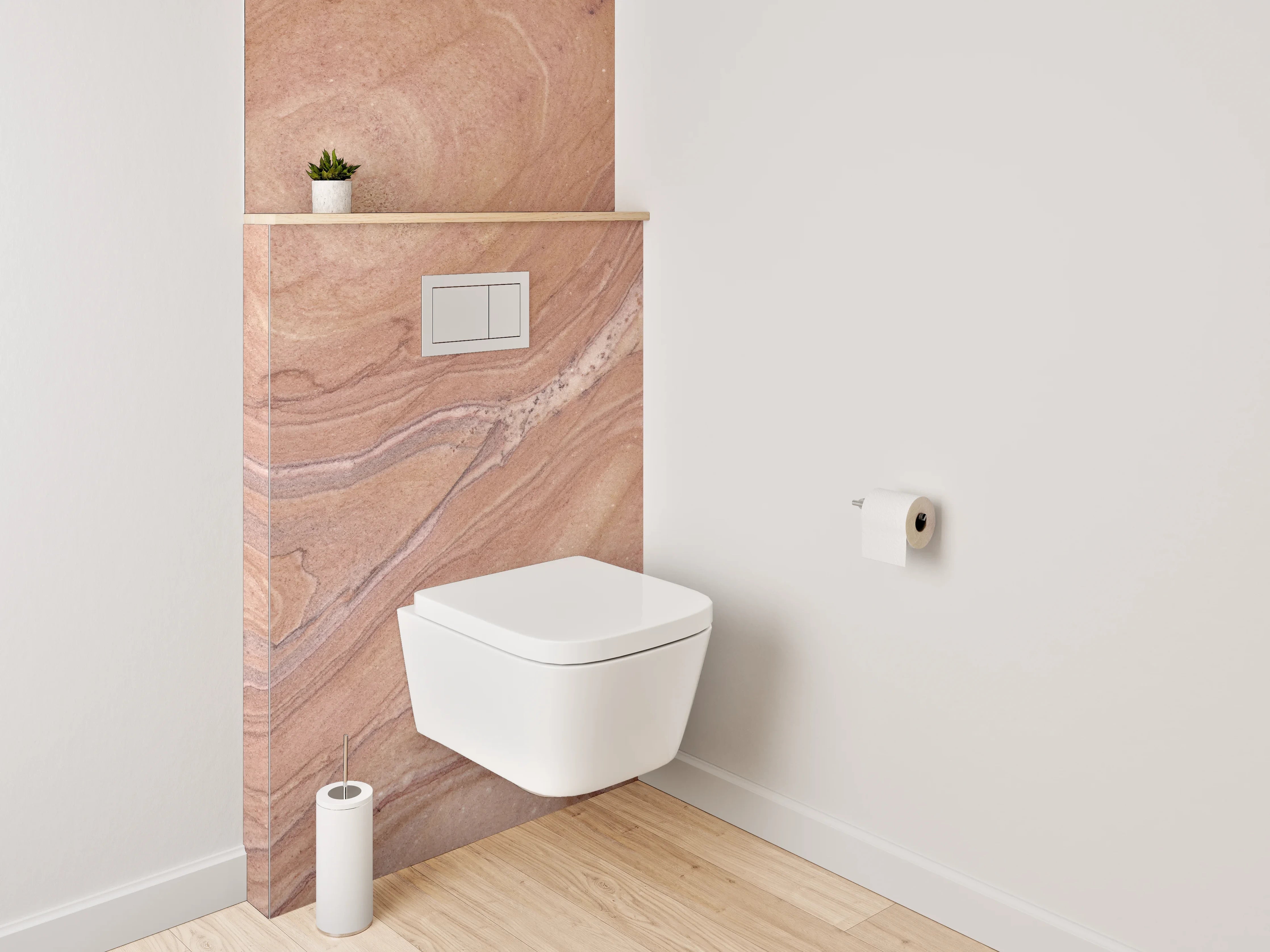 WC-Rückwand - Braun-beige Natursteinmuster Marmoroptik