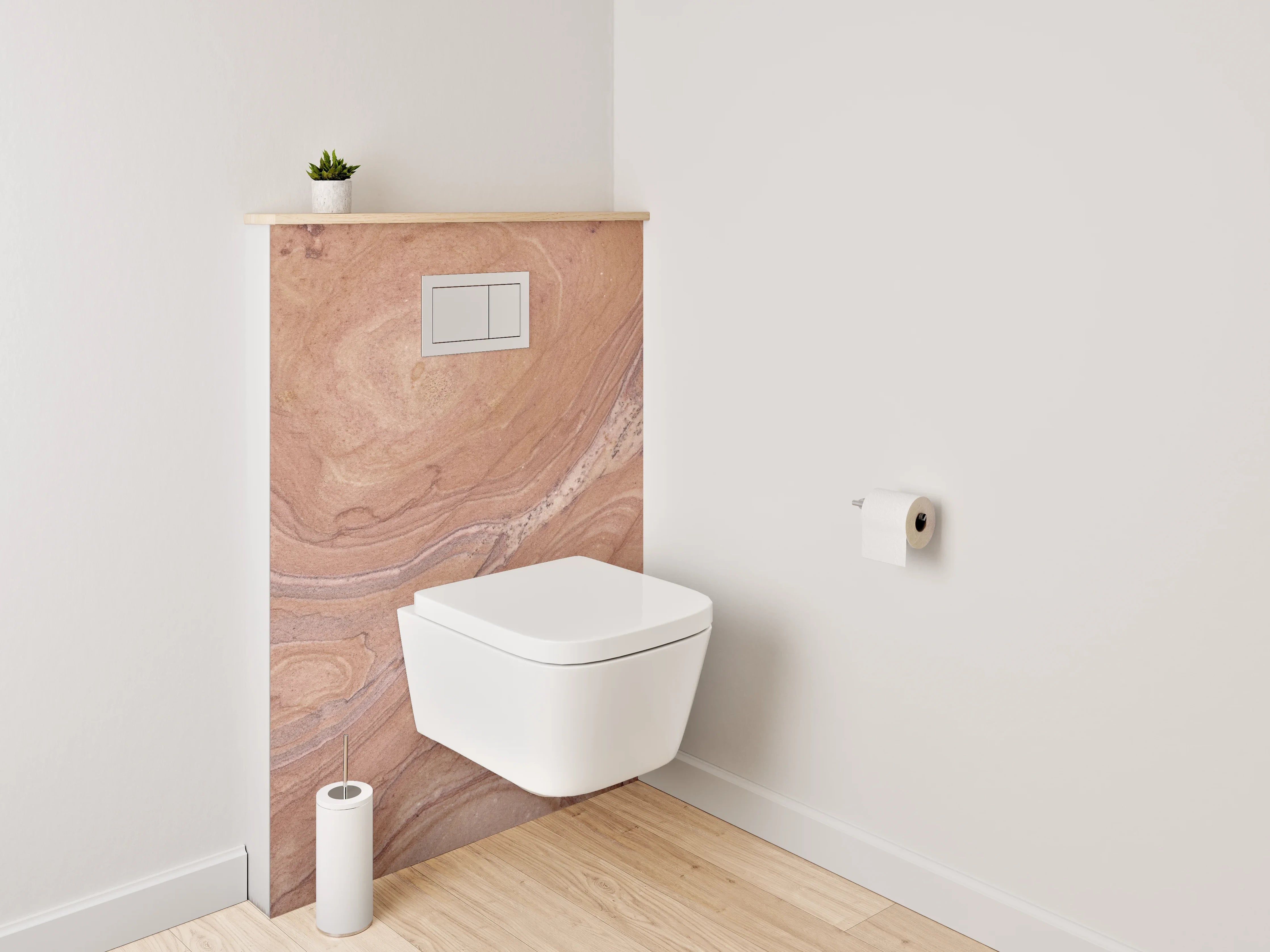 WC-Rückwand - Braun-beige Natursteinmuster Marmoroptik