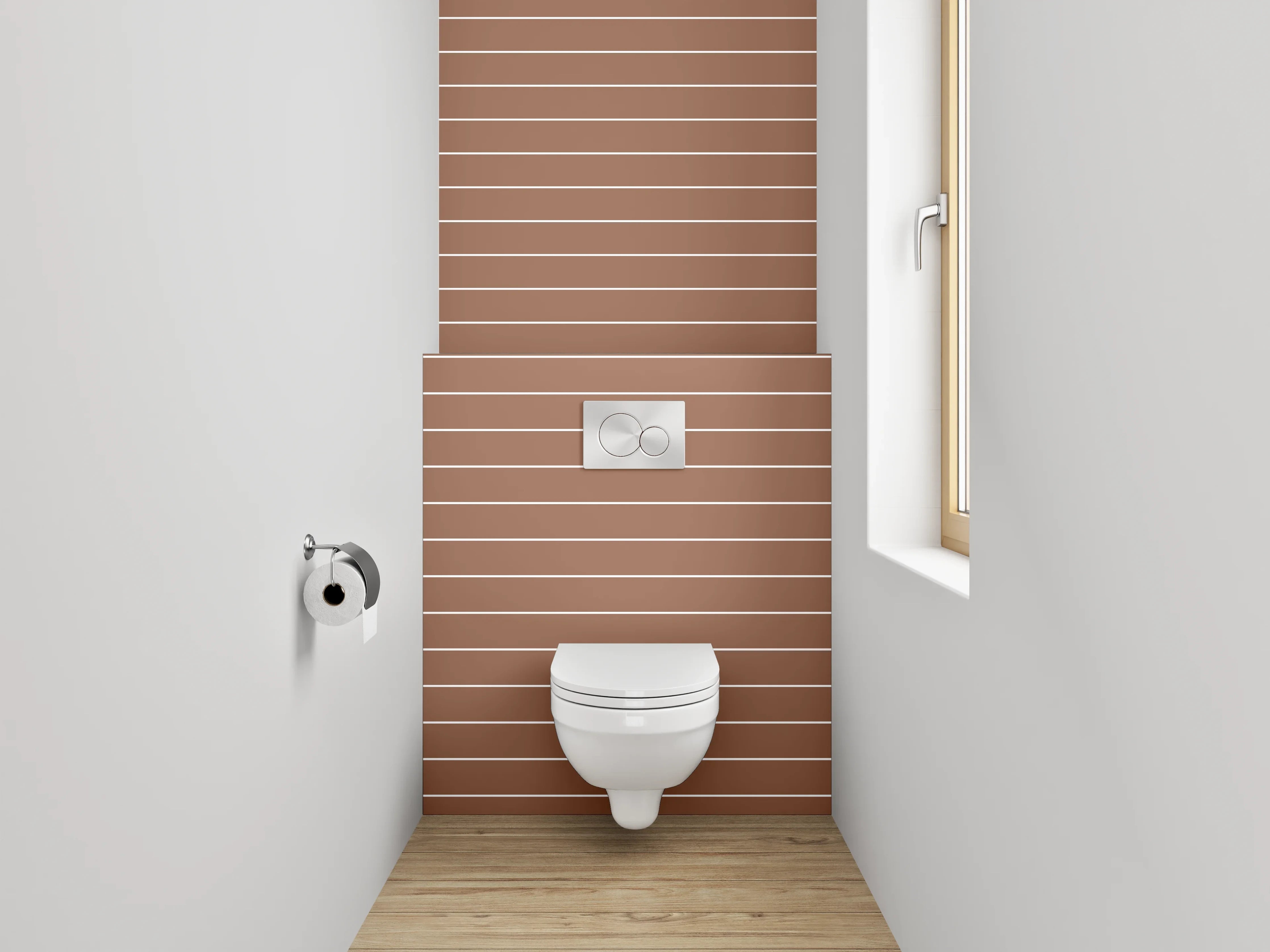 WC-Rückwand - Braun gestreifte moderne Wandgestaltung
