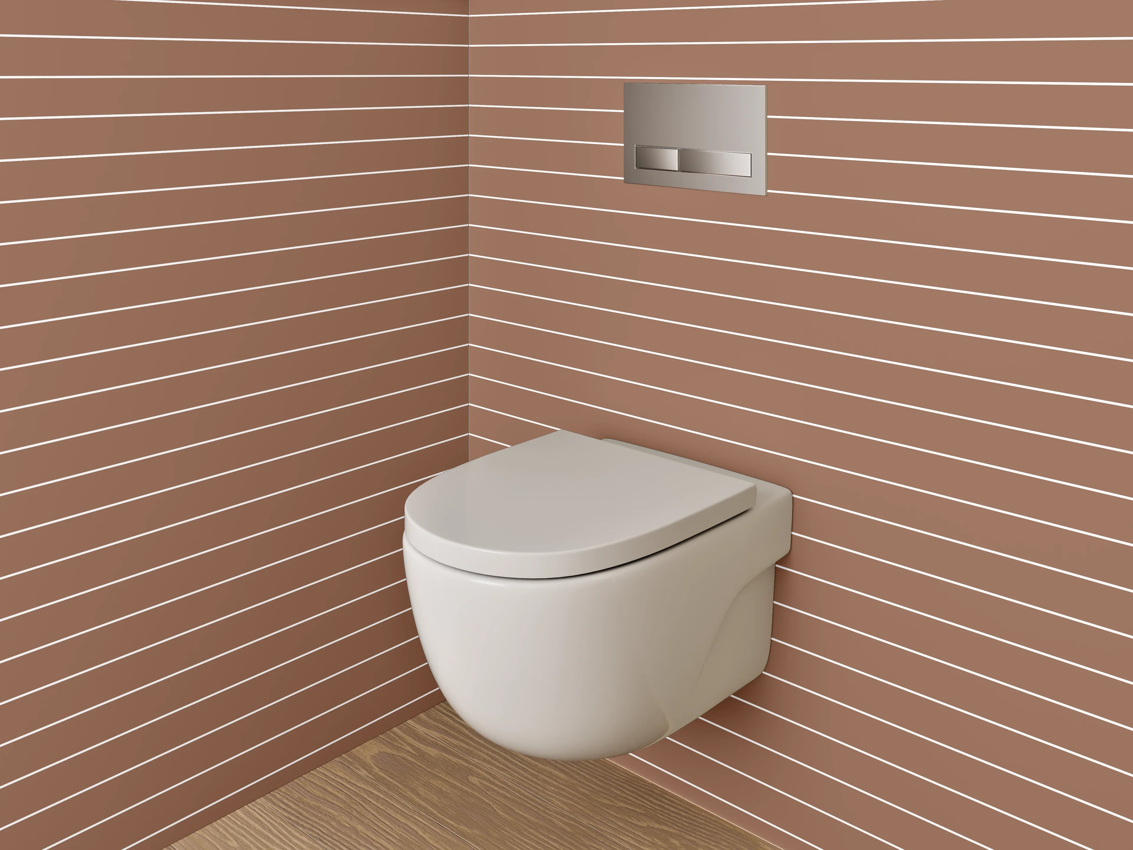 WC-Rückwand - Braun gestreifte moderne Wandgestaltung