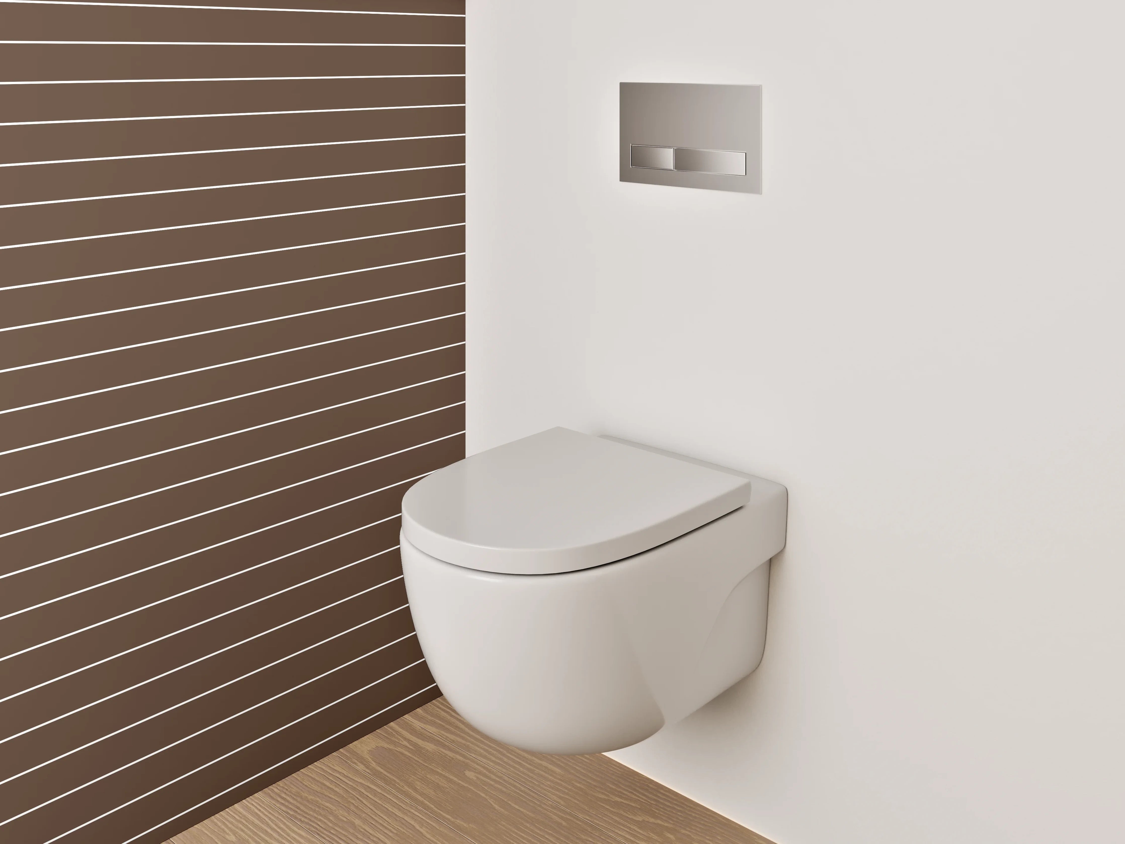 WC-Rückwand - Braune Linien Streifenmuster Retro