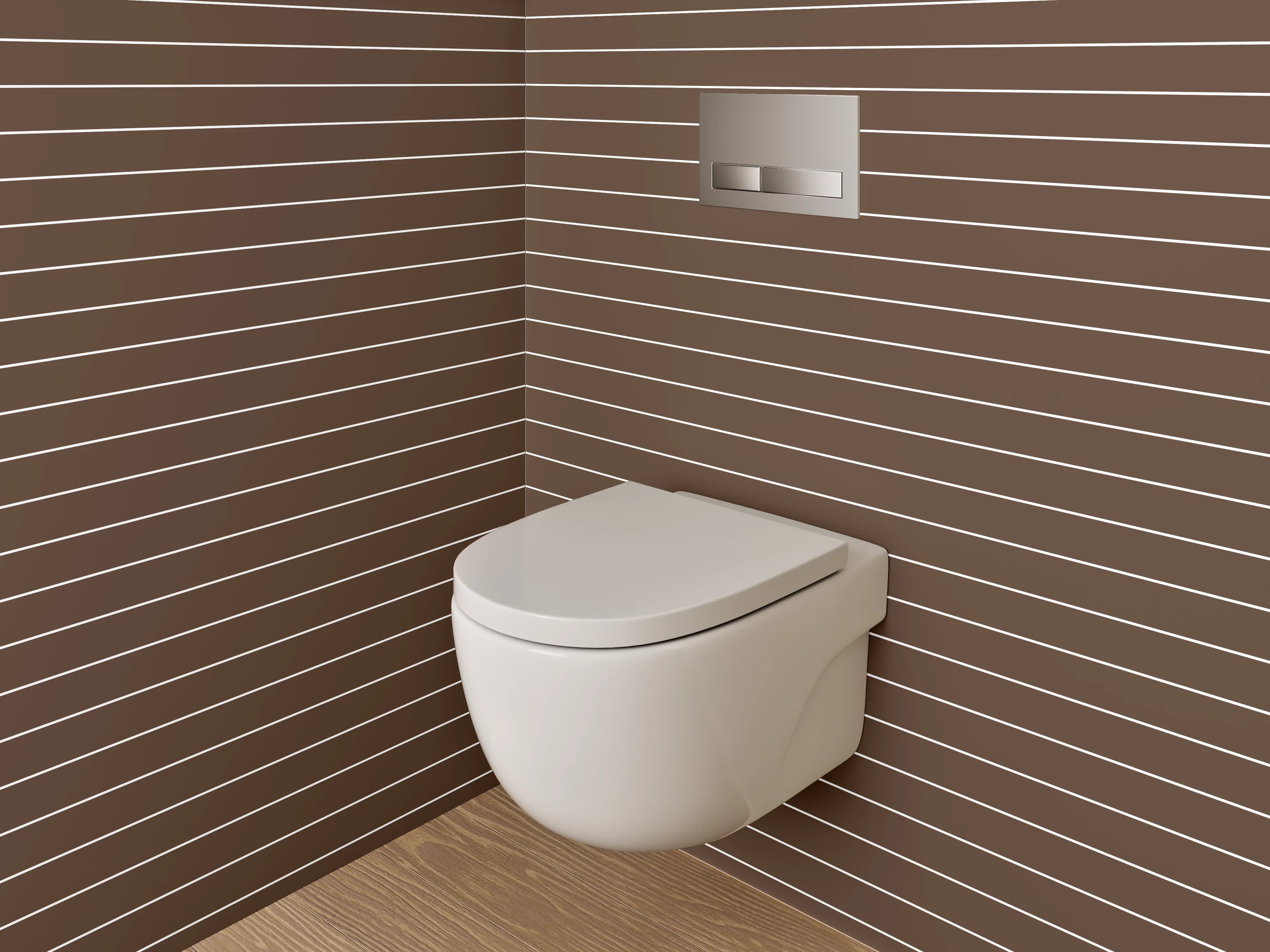 WC-Rückwand - Braune Linien Streifenmuster Retro