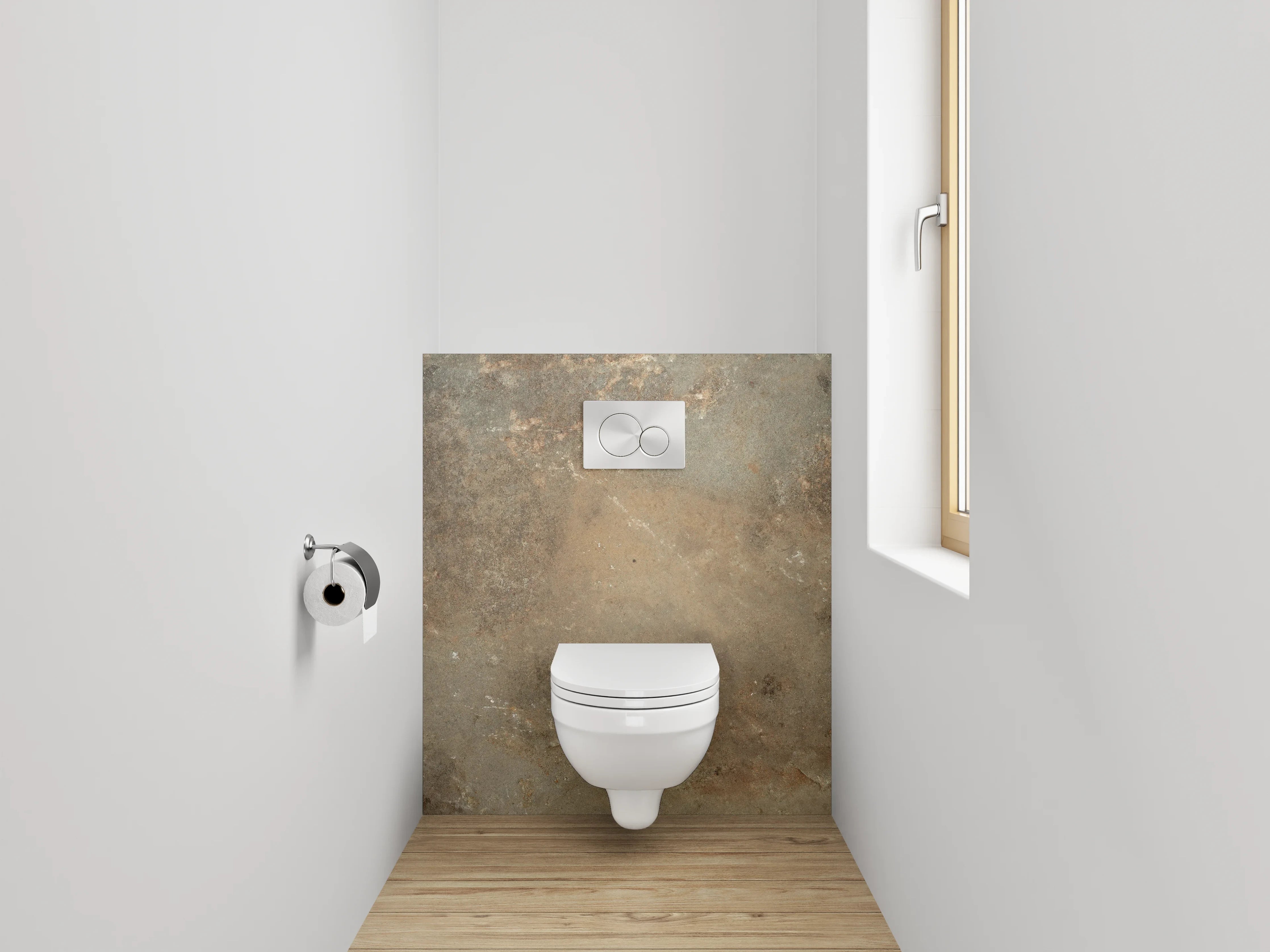 WC-Rückwand - Braune Schieferoptik Fliese rustikal