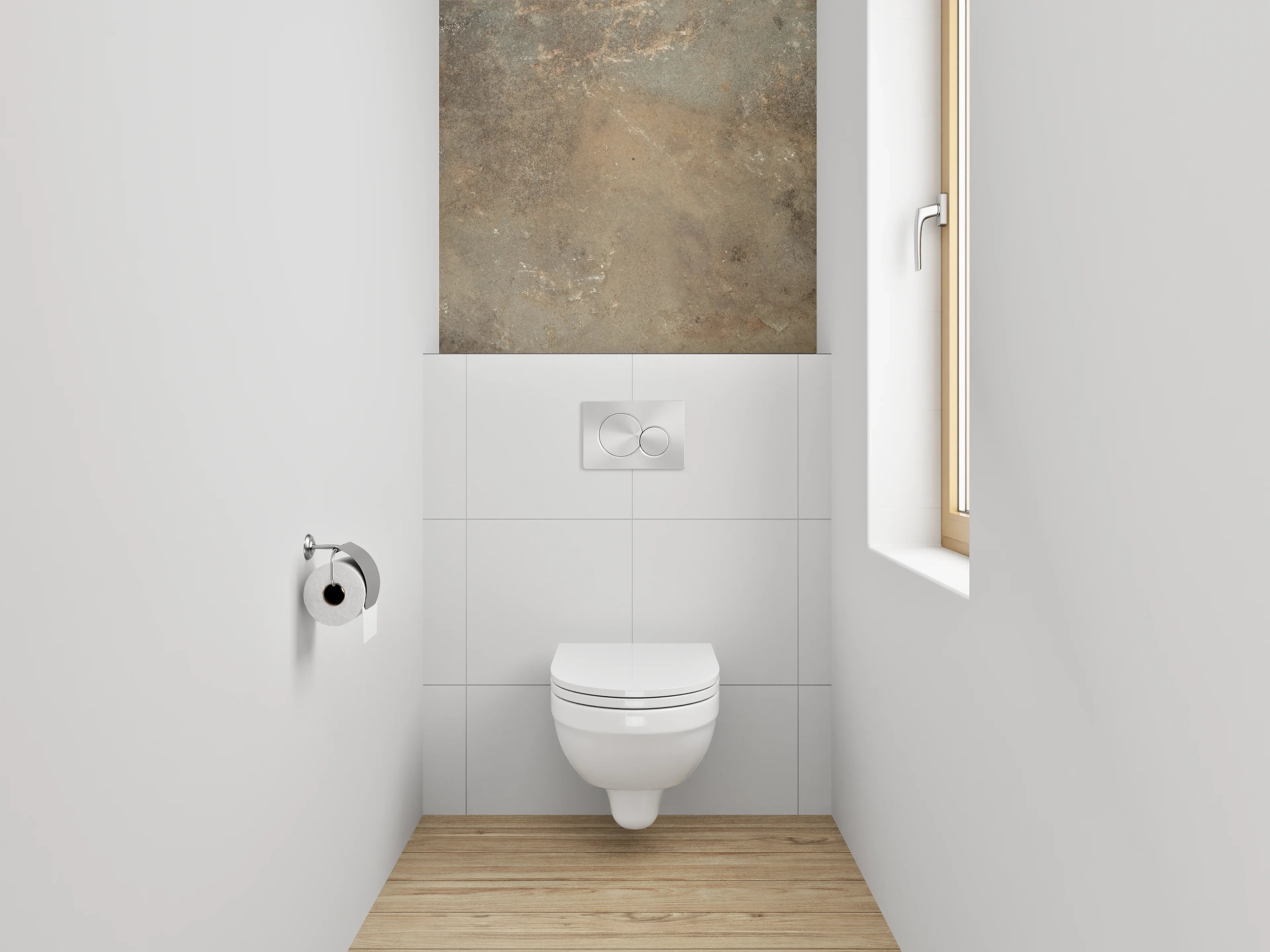 WC-Rückwand - Braune Schieferoptik Fliese rustikal