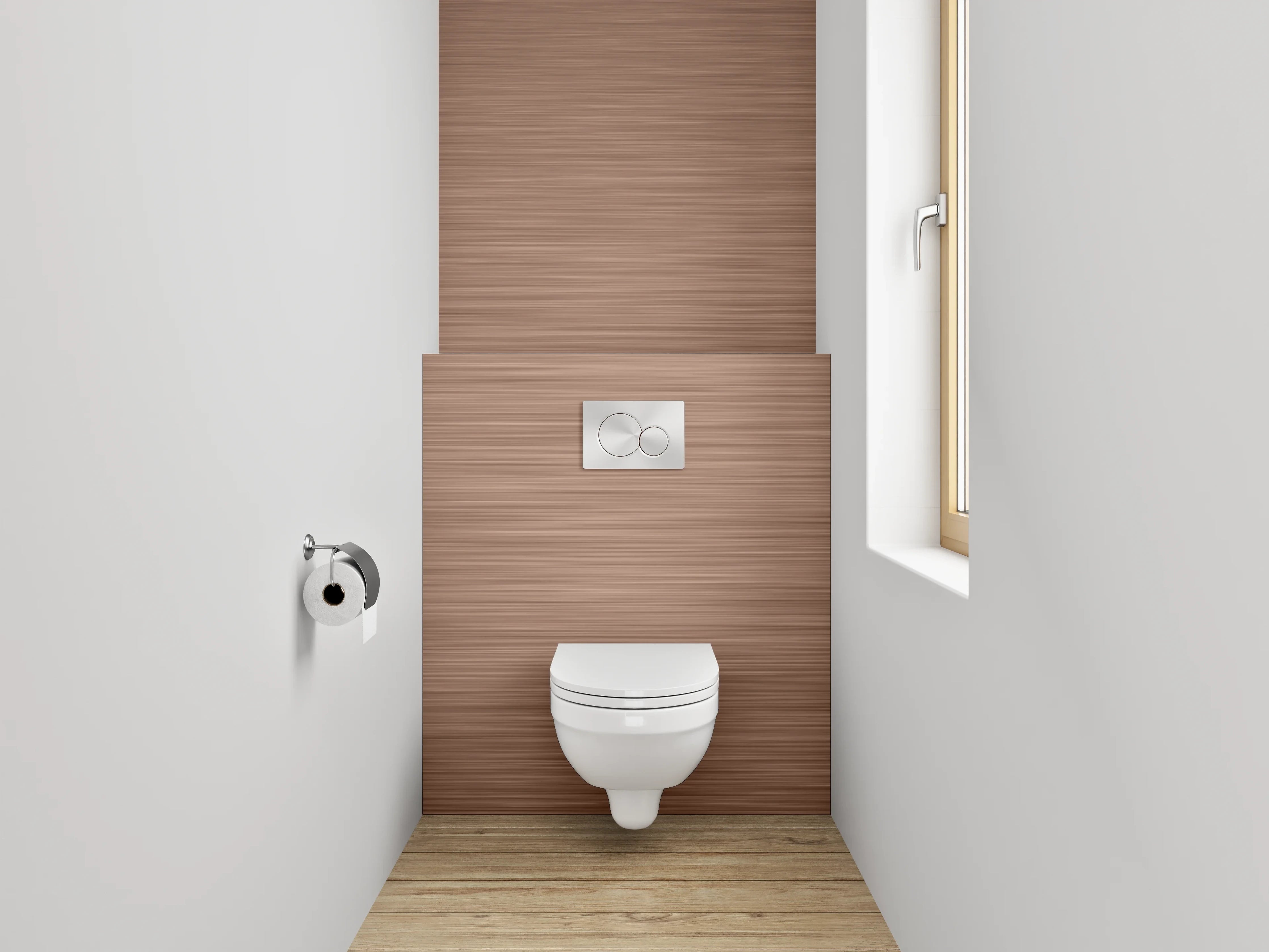 WC-Rückwand - Braune Struktur-Optik gebürstet