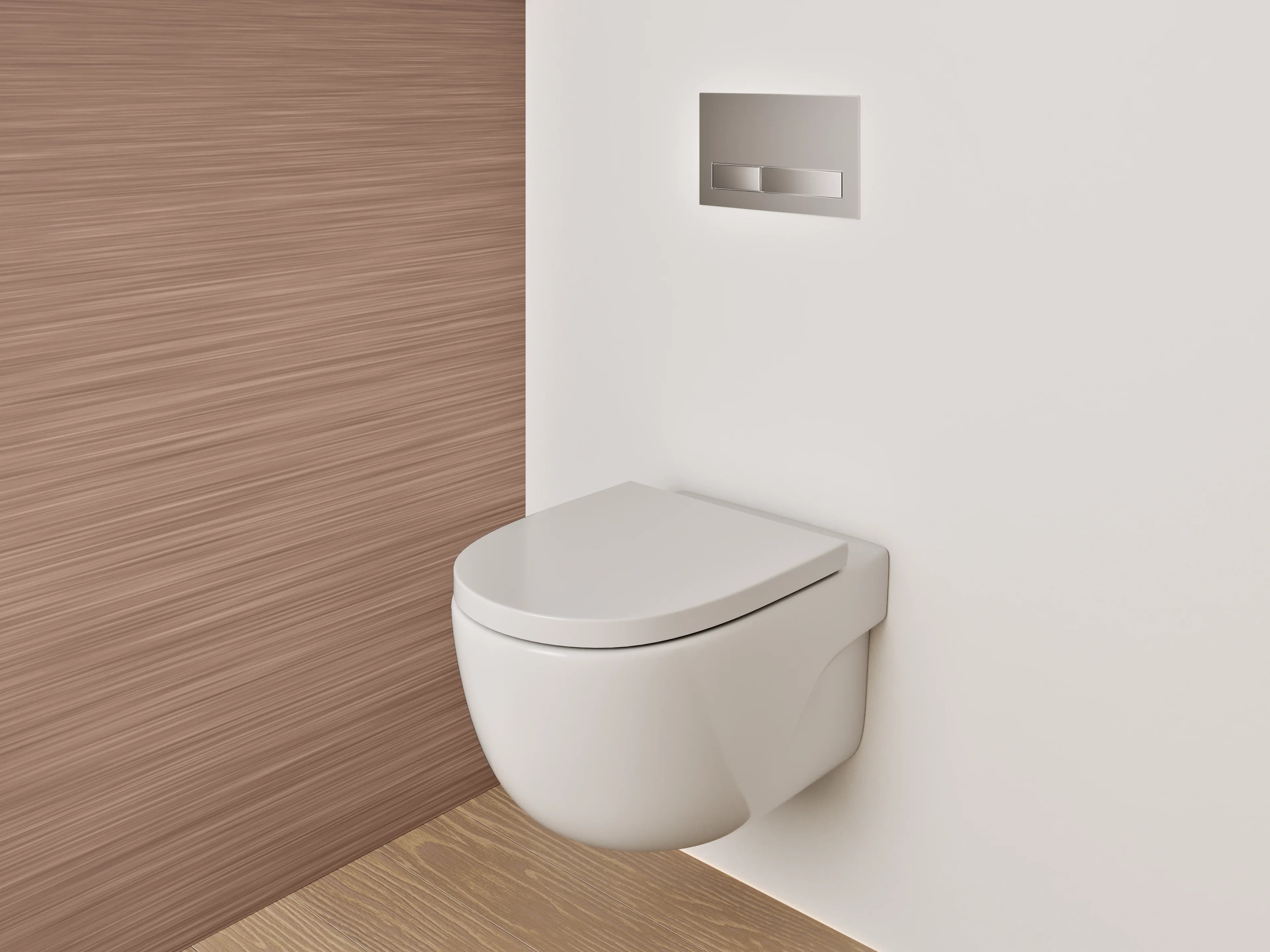 WC-Rückwand - Braune Struktur-Optik gebürstet