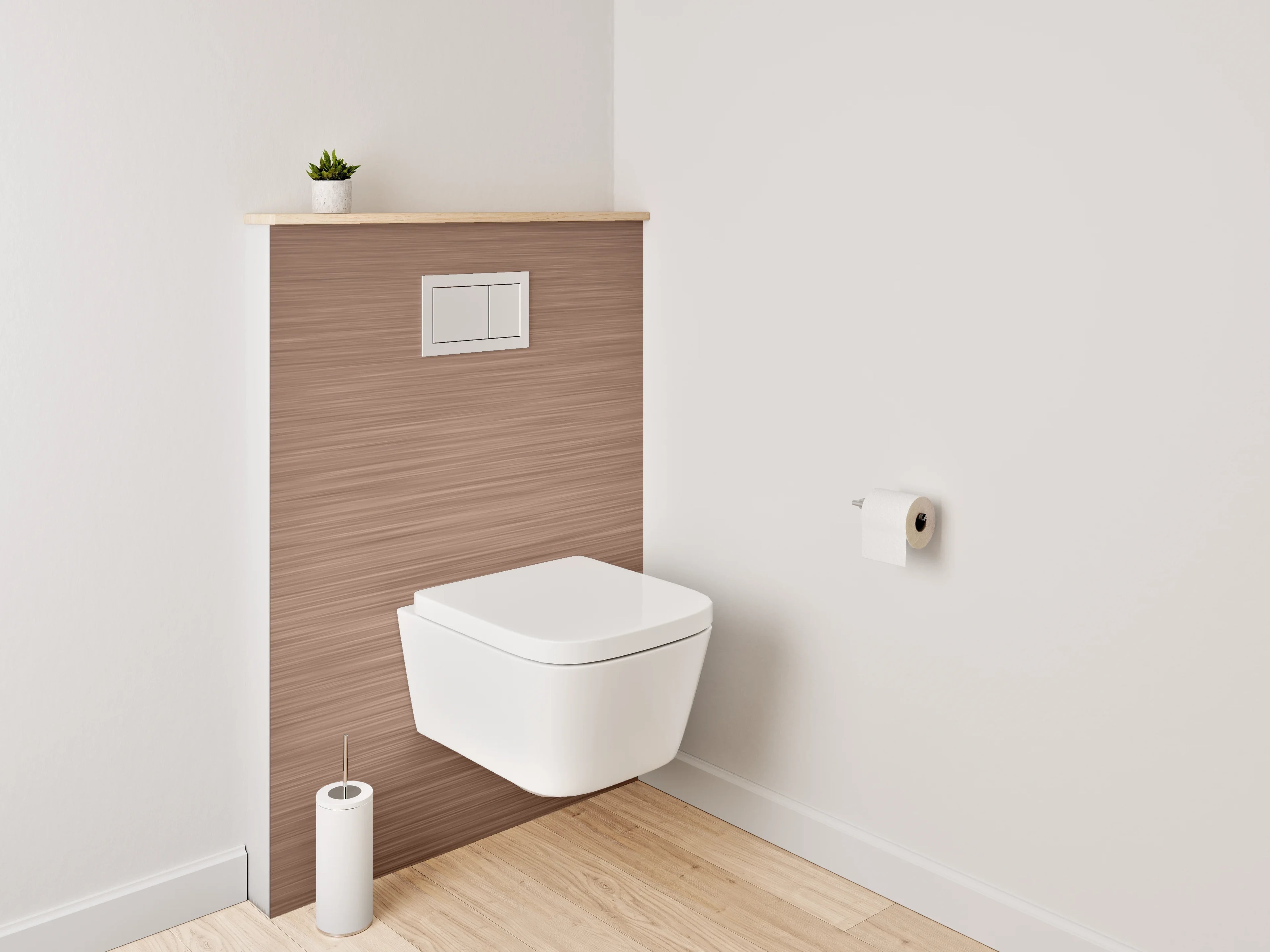 WC-Rückwand - Braune Struktur-Optik gebürstet