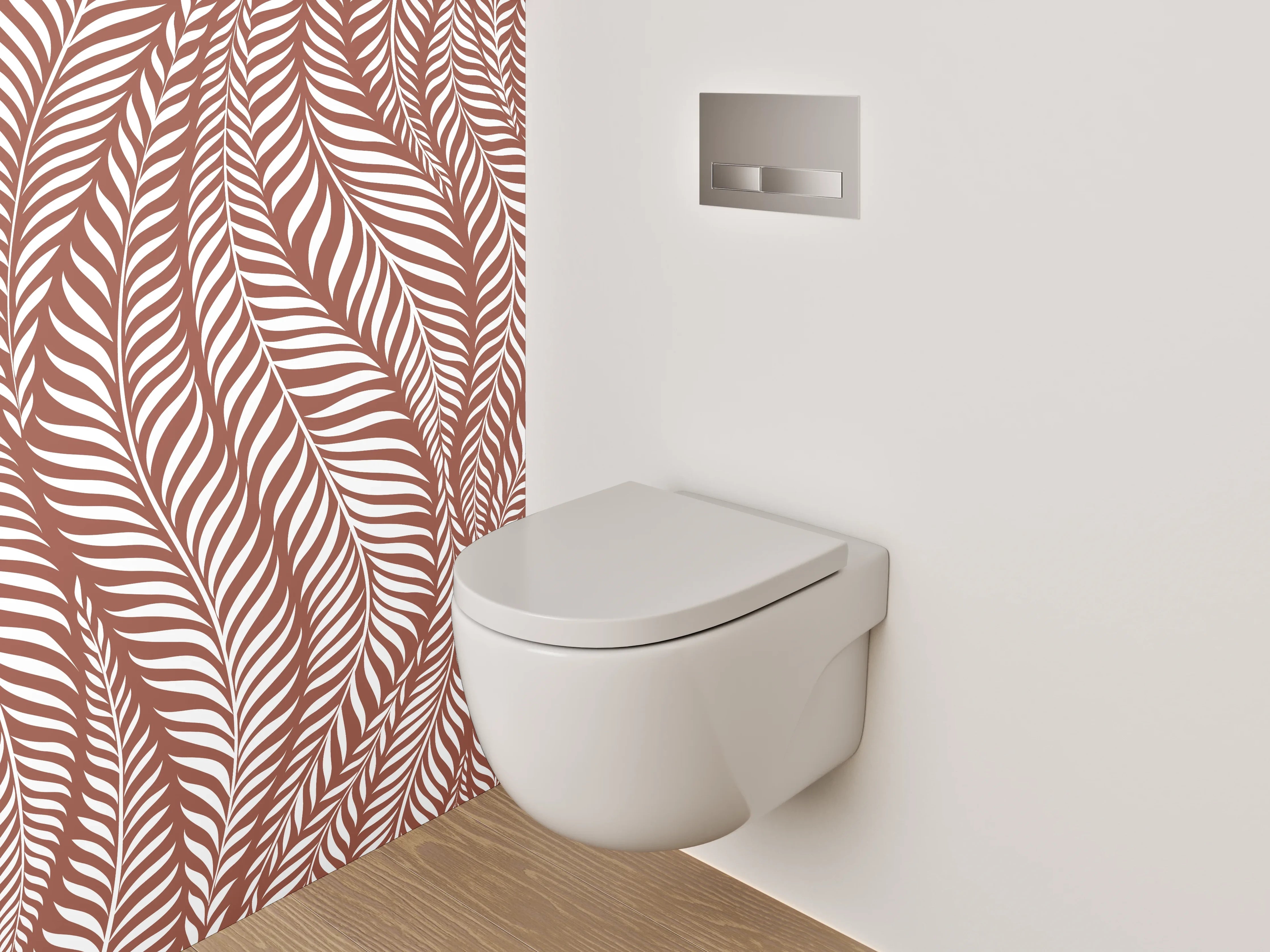 WC-Rückwand - Braunes Blattmuster Natur Design