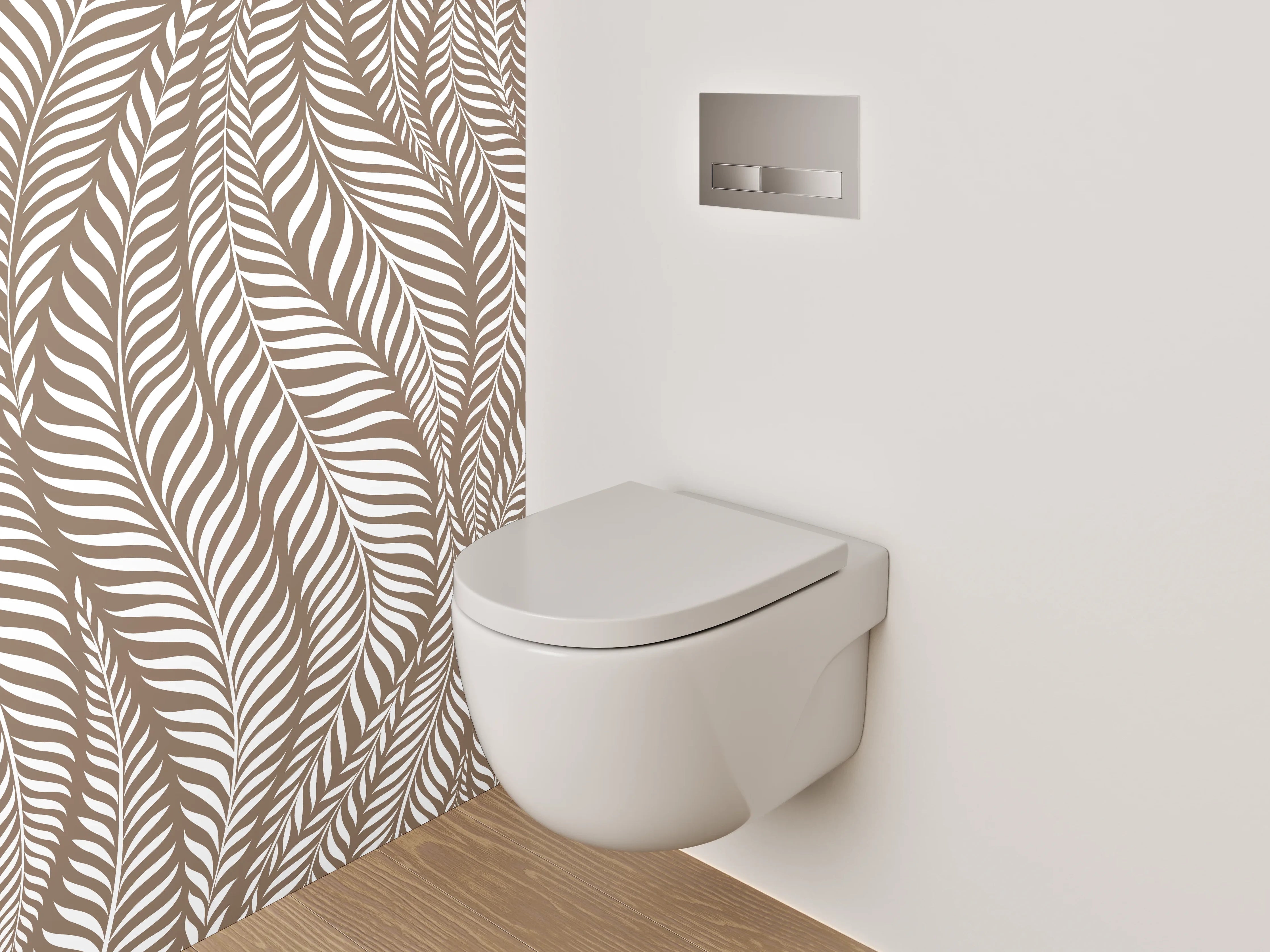 WC-Rückwand - Braunes Blattmuster Naturdesign