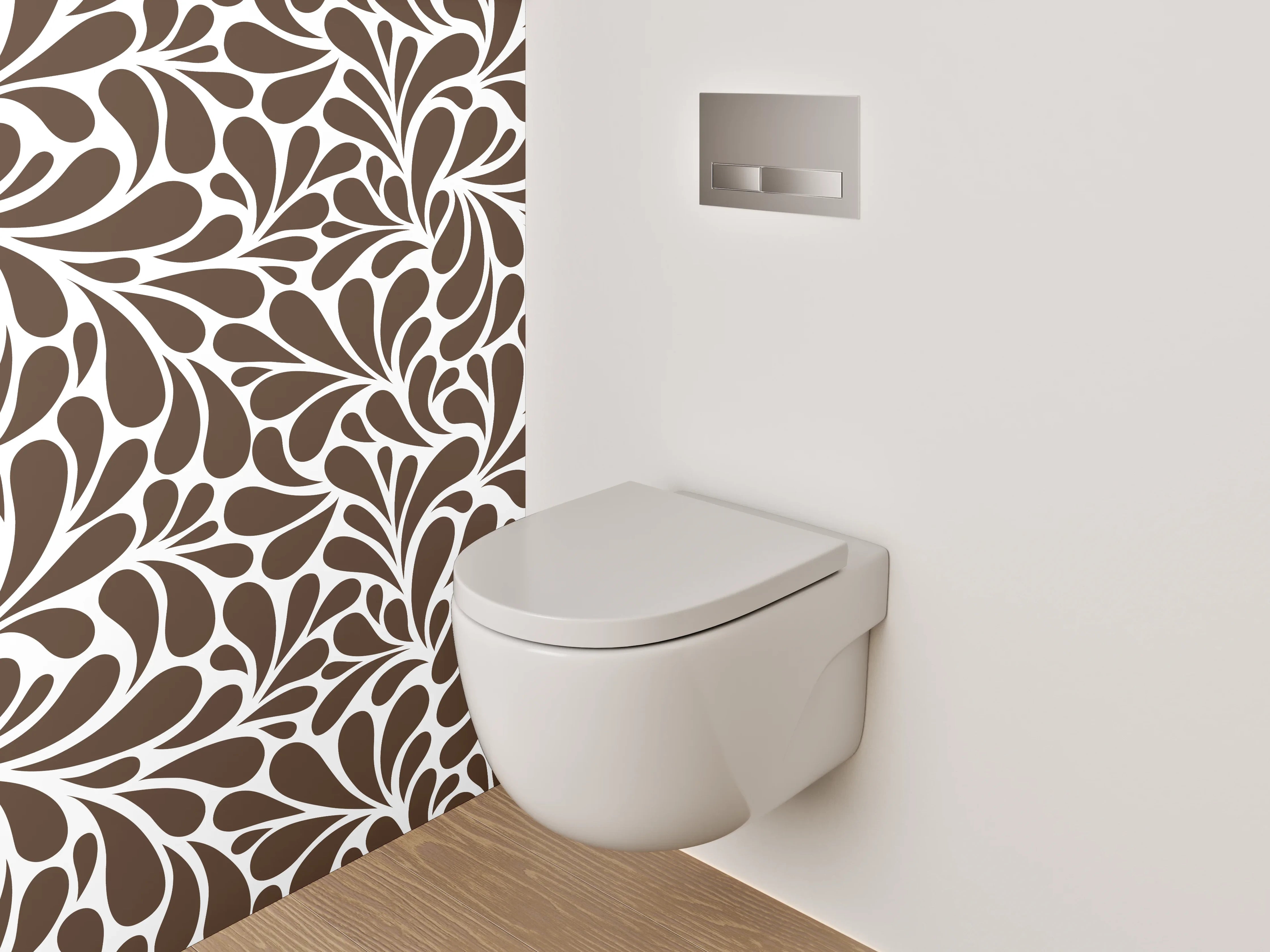 WC-Rückwand - Braunes Retro-Muster Wallpaper