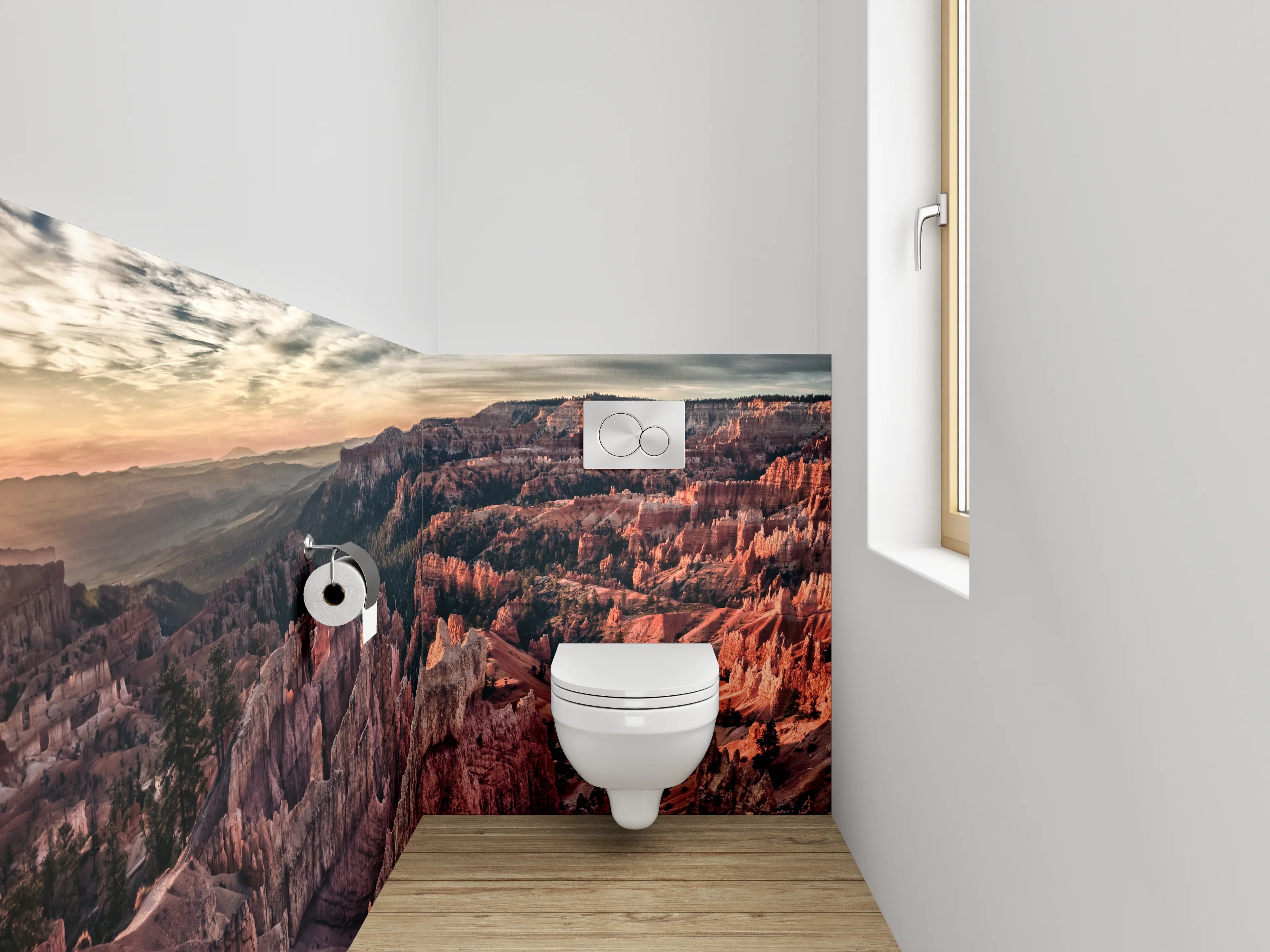 WC-Rückwand - Bryce Canyon im Sonnenuntergang Panorama
