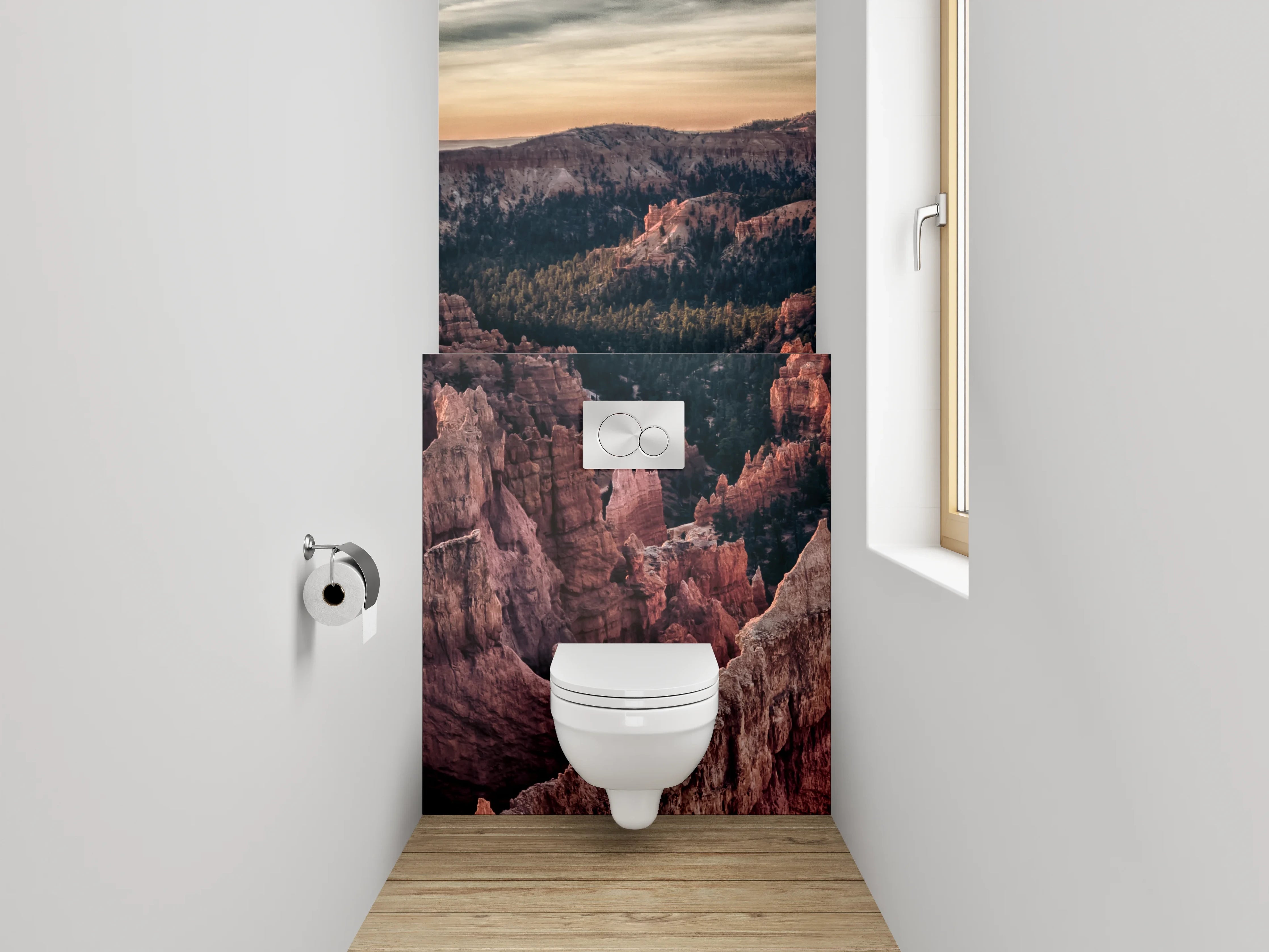 WC-Rückwand - Bryce Canyon im Sonnenuntergang Panorama