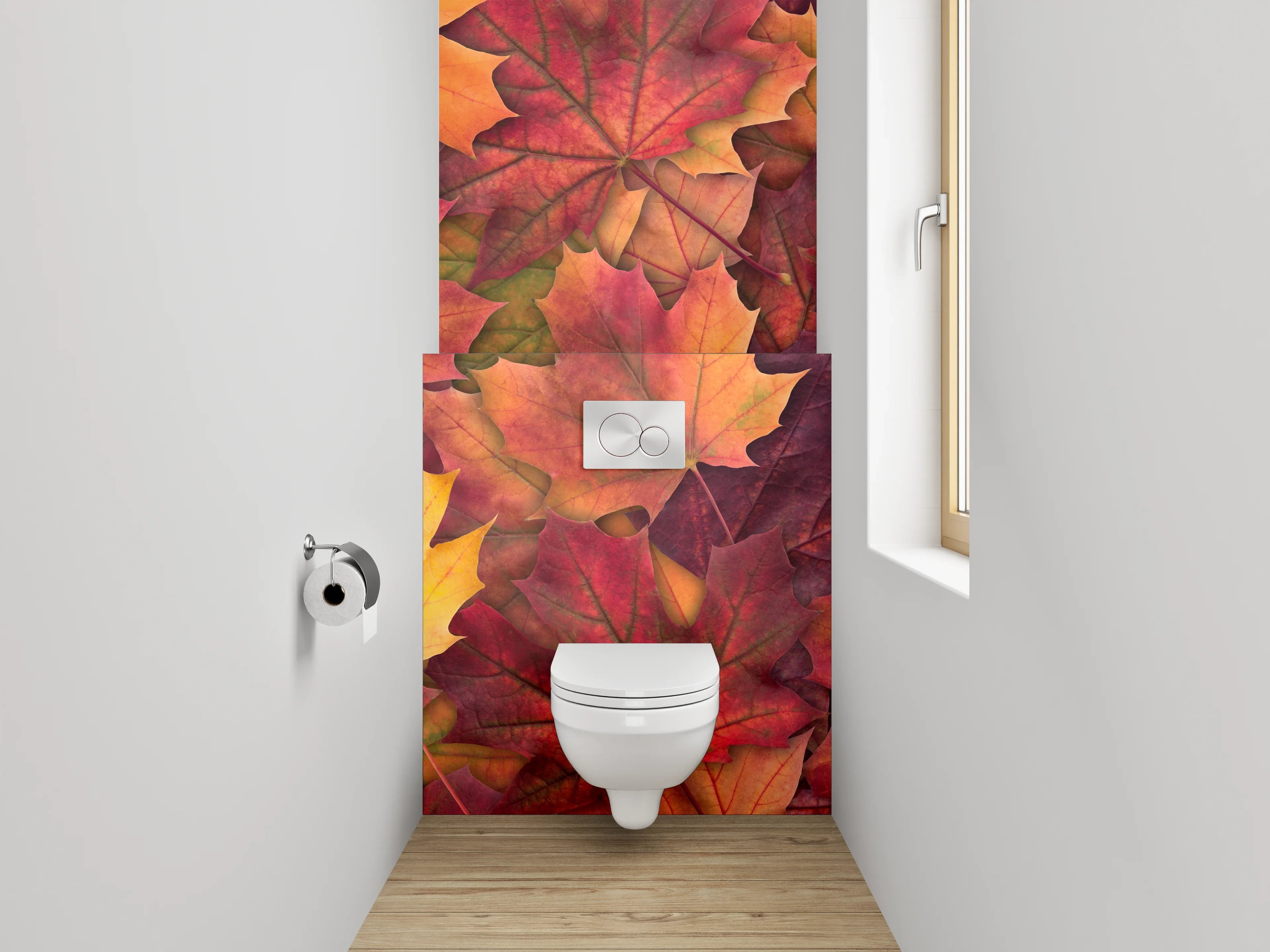 WC-Rückwand - Bunte Ahornblätter im Herbst