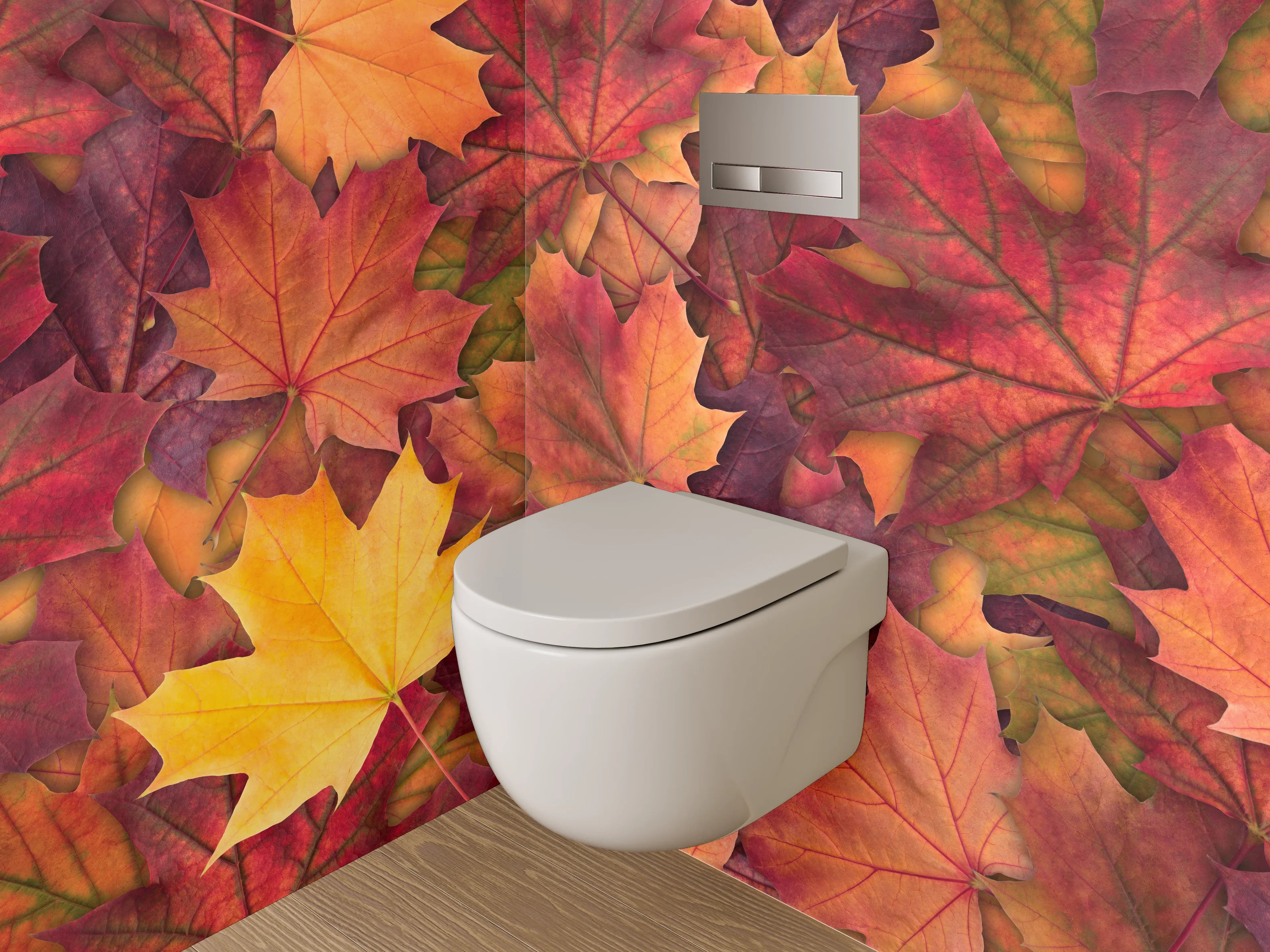 WC-Rückwand - Bunte Ahornblätter im Herbst
