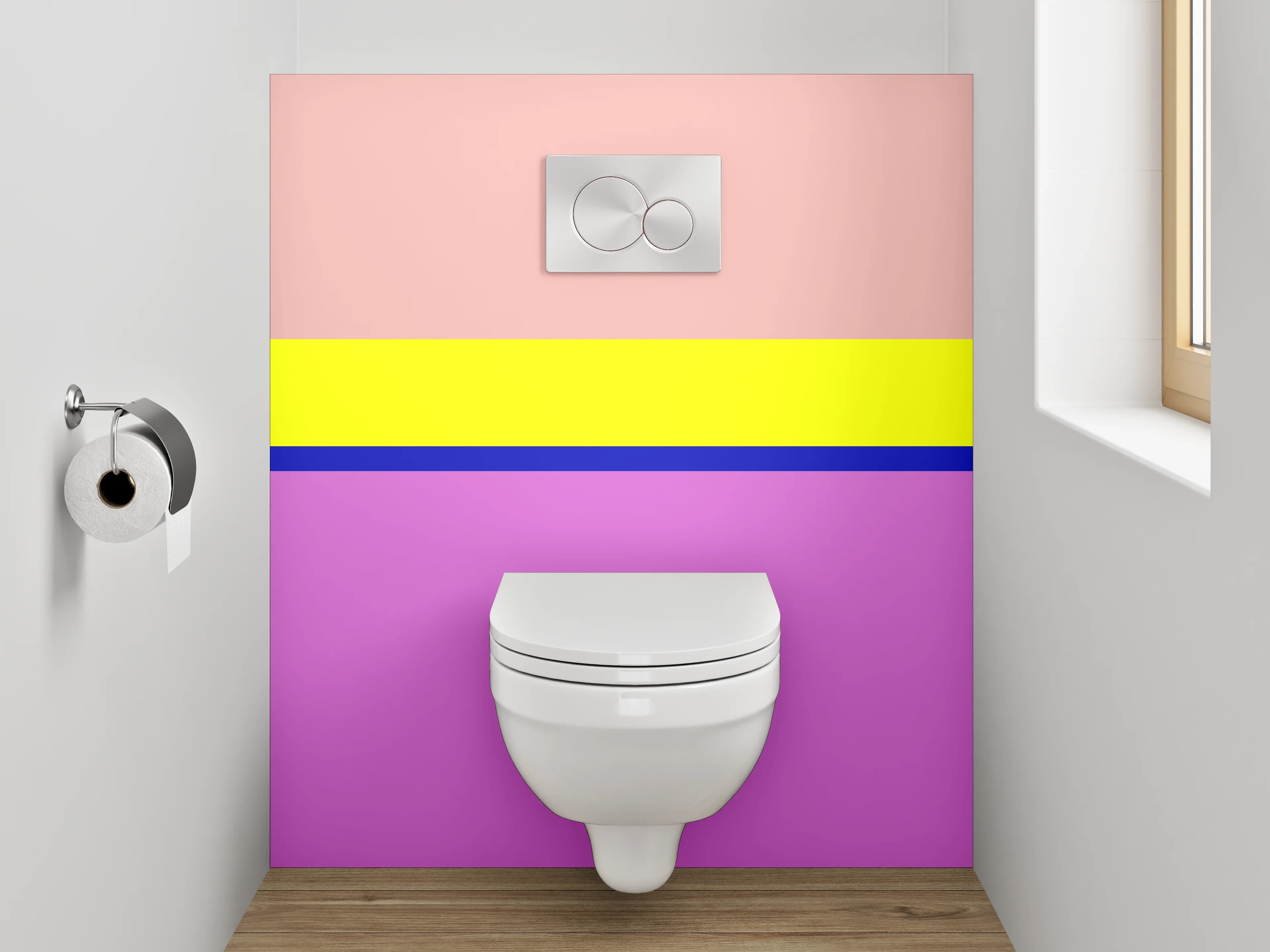 WC-Rückwand - Bunte Blockstreifen Modern