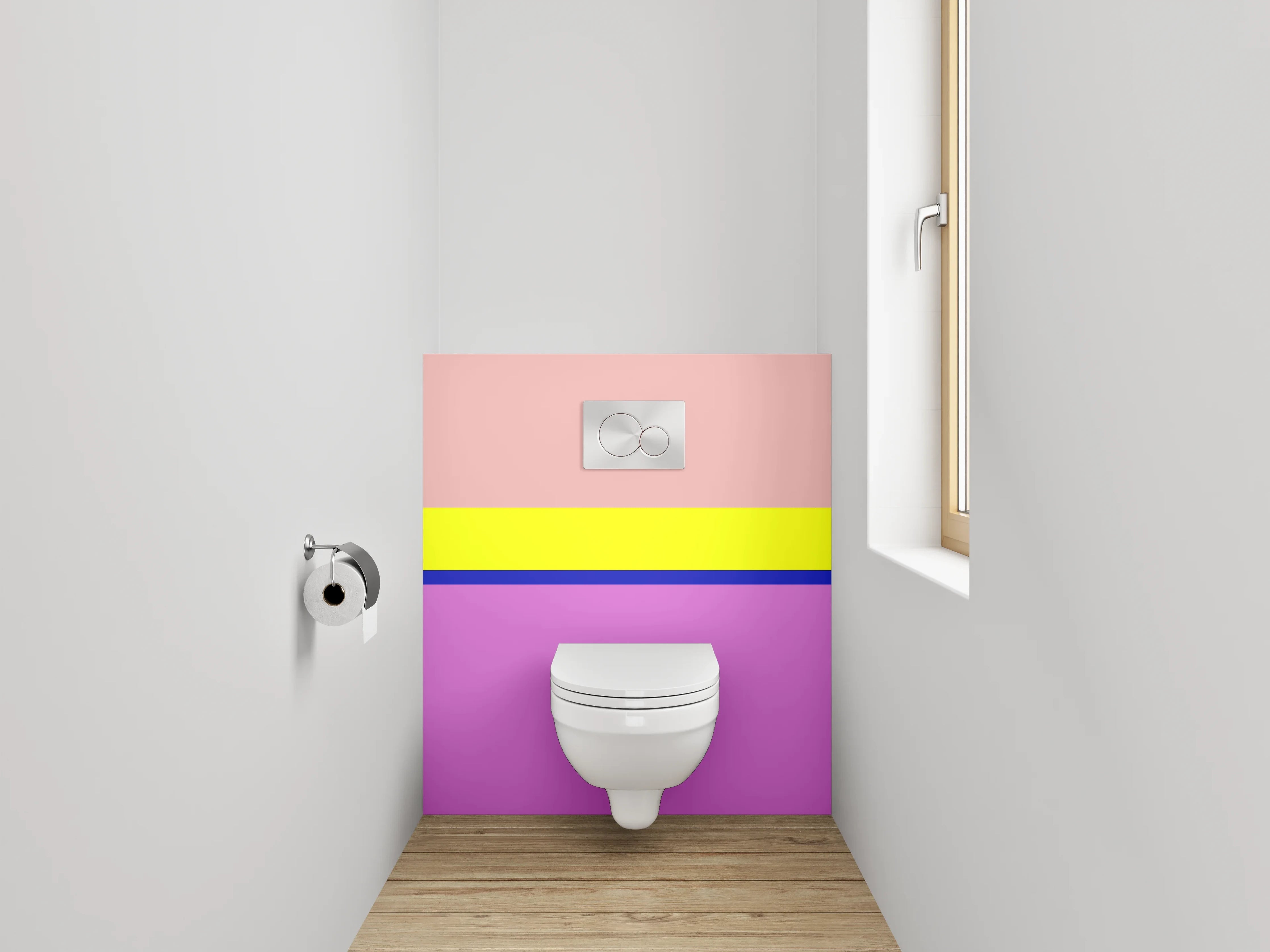 WC-Rückwand - Bunte Blockstreifen Modern