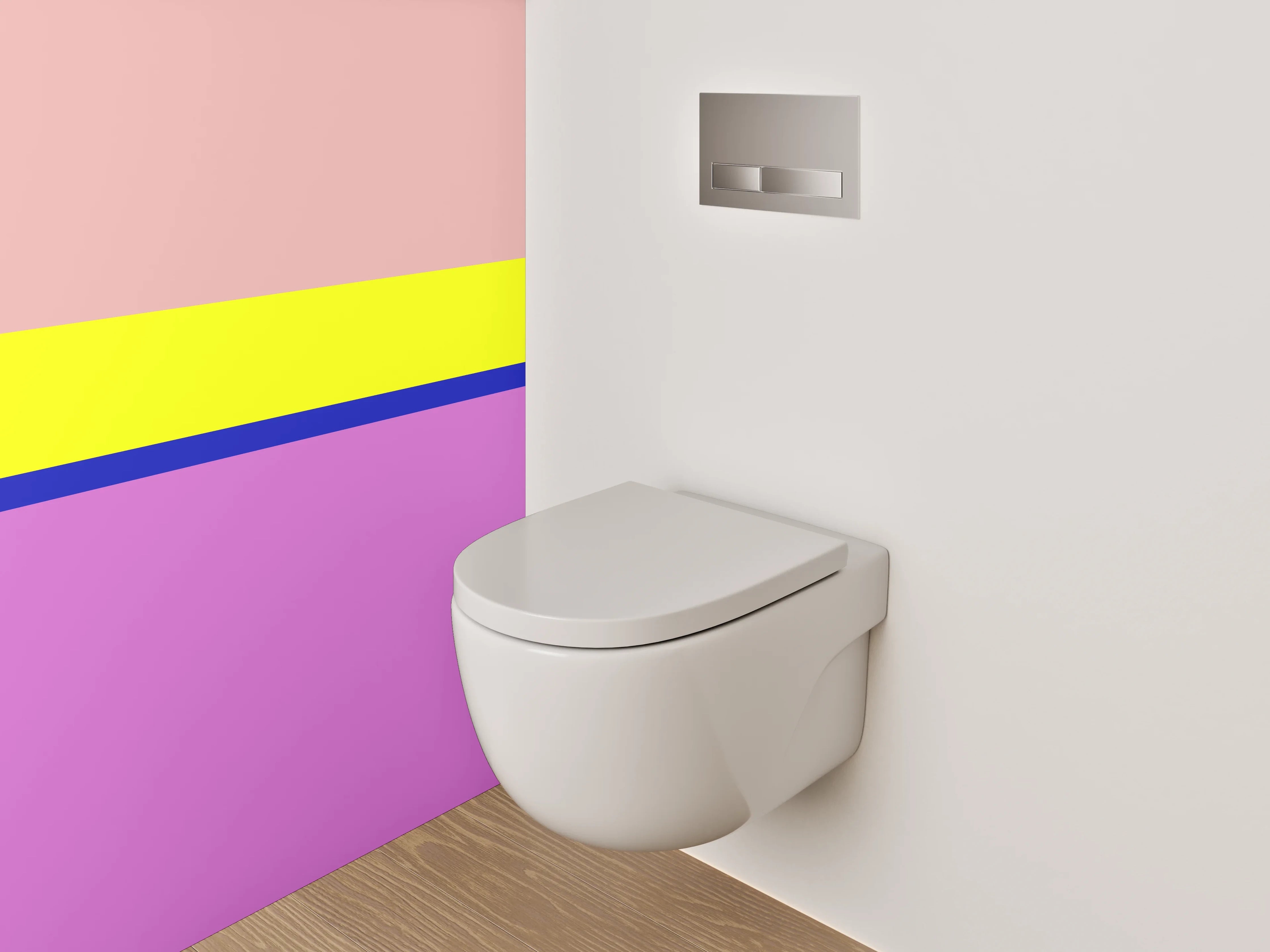 WC-Rückwand - Bunte Blockstreifen Modern