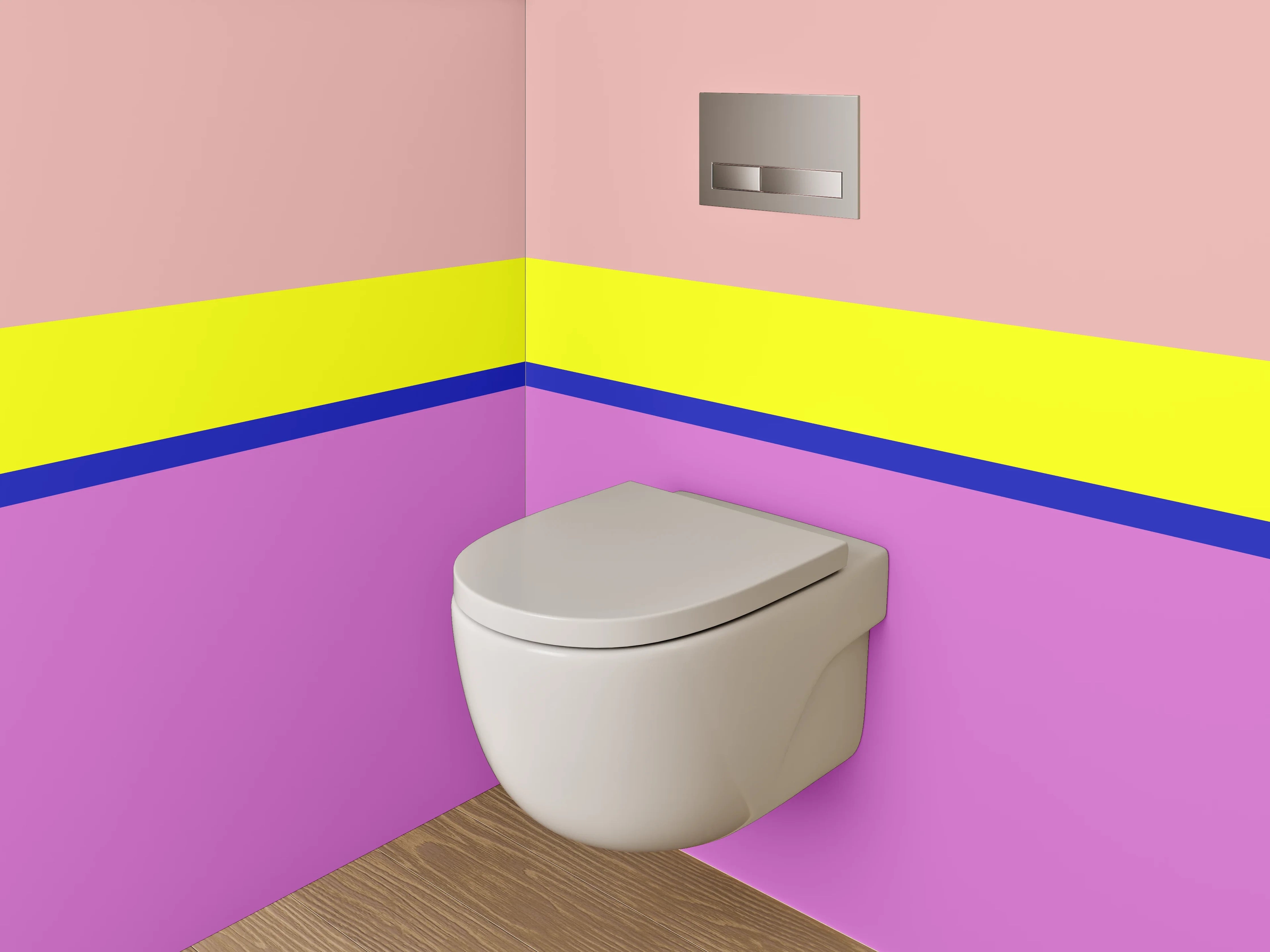 WC-Rückwand - Bunte Blockstreifen Modern