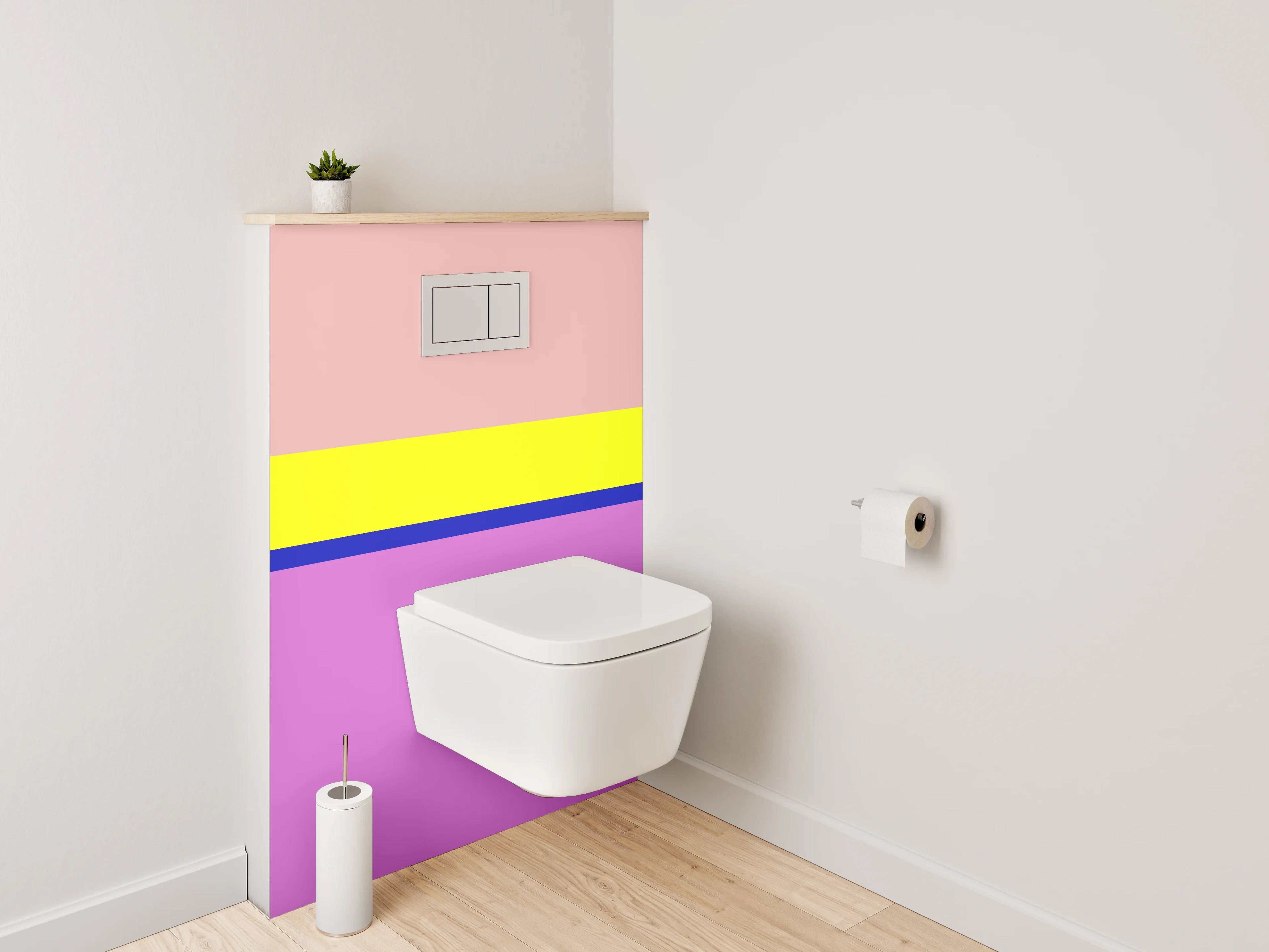 WC-Rückwand - Bunte Blockstreifen Modern