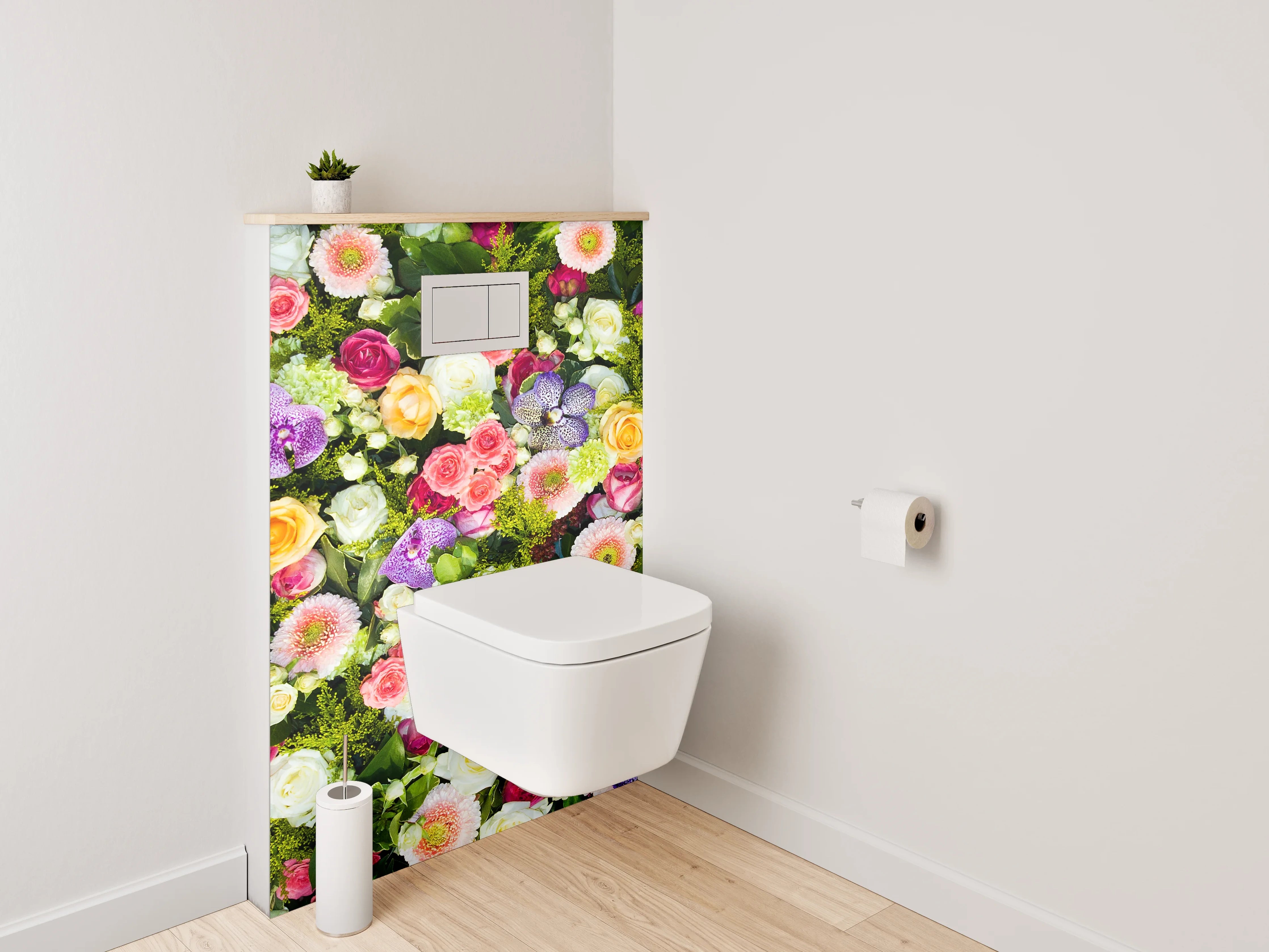 WC-Rückwand - Bunte Blumenpracht für Badezimmer