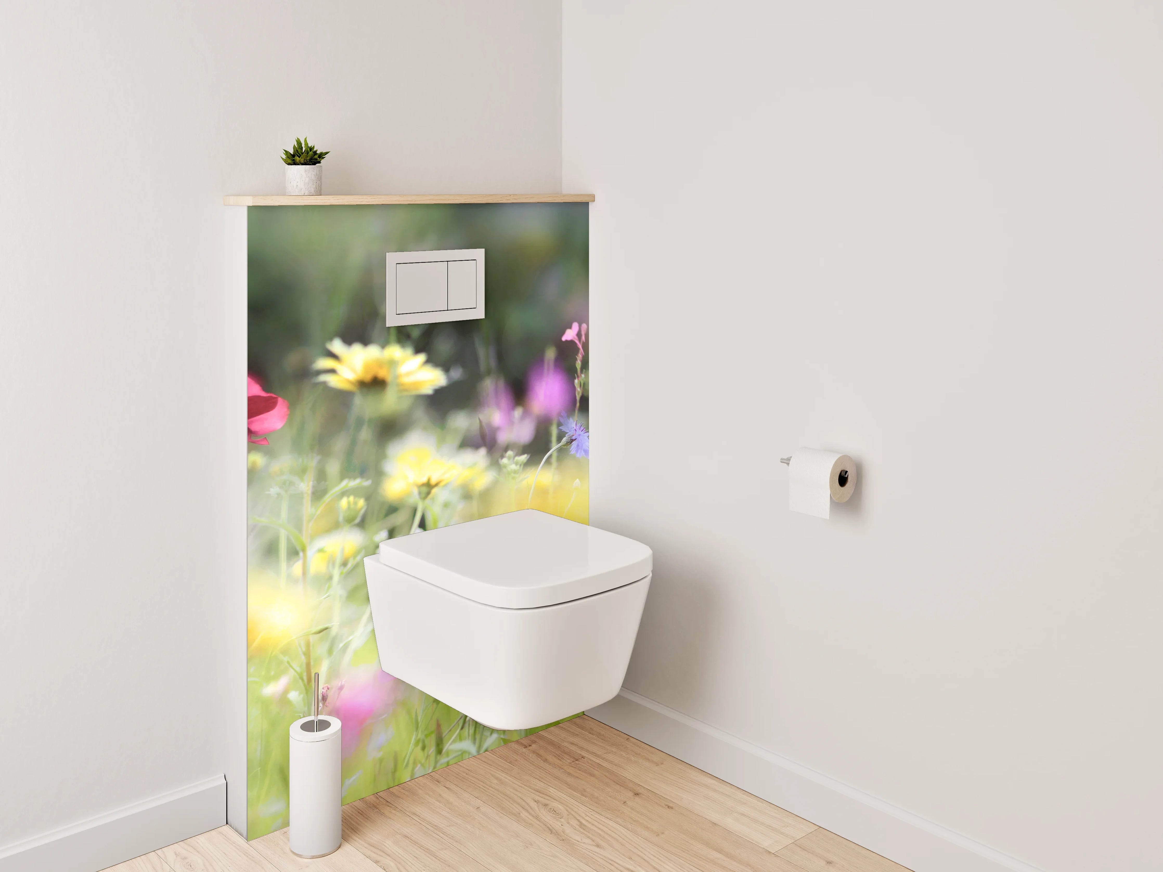 WC-Rückwand - Bunte Blumenwiese im Sommerlicht