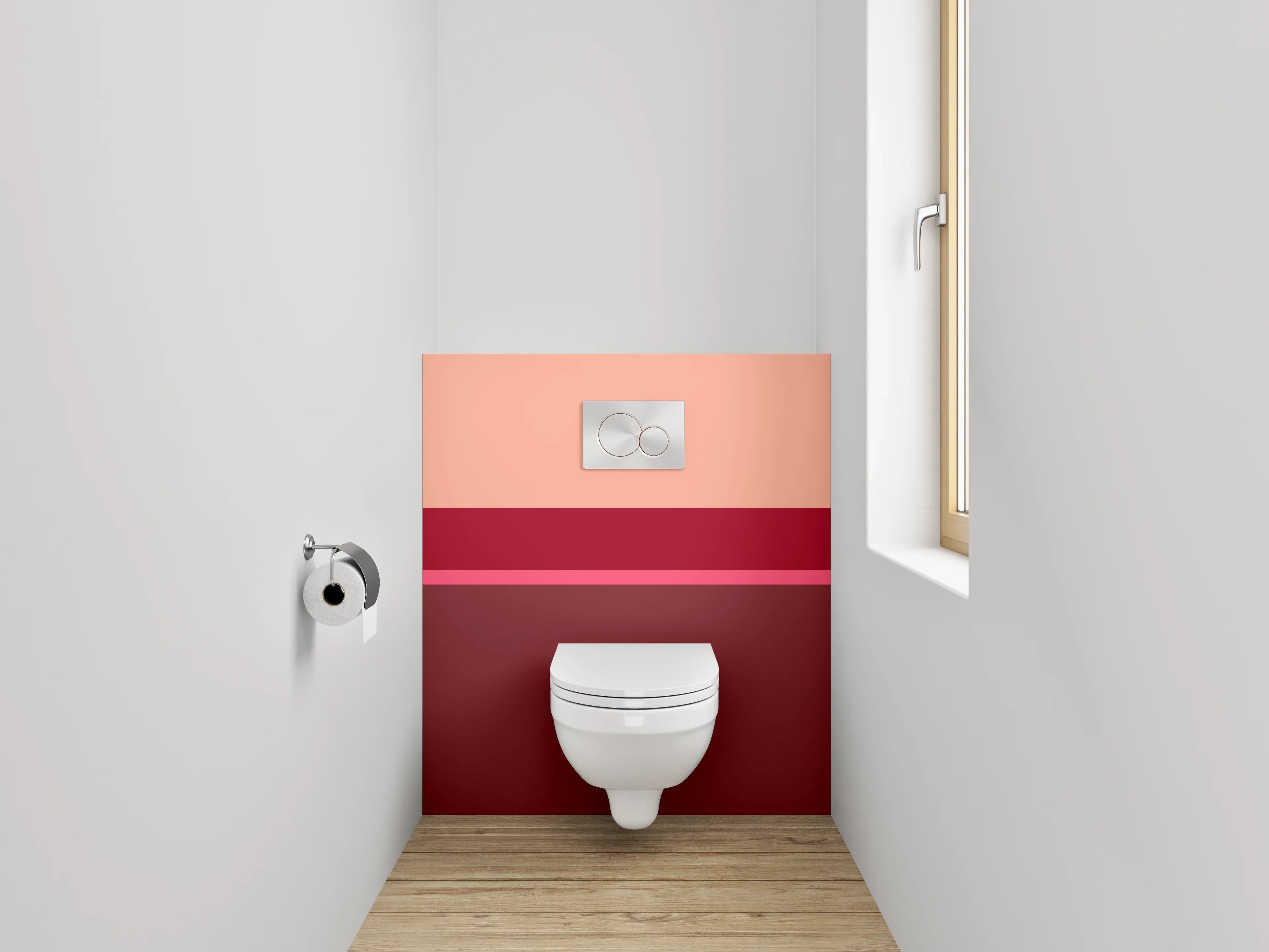 WC-Rückwand - Bunte Farbblock-Kombination