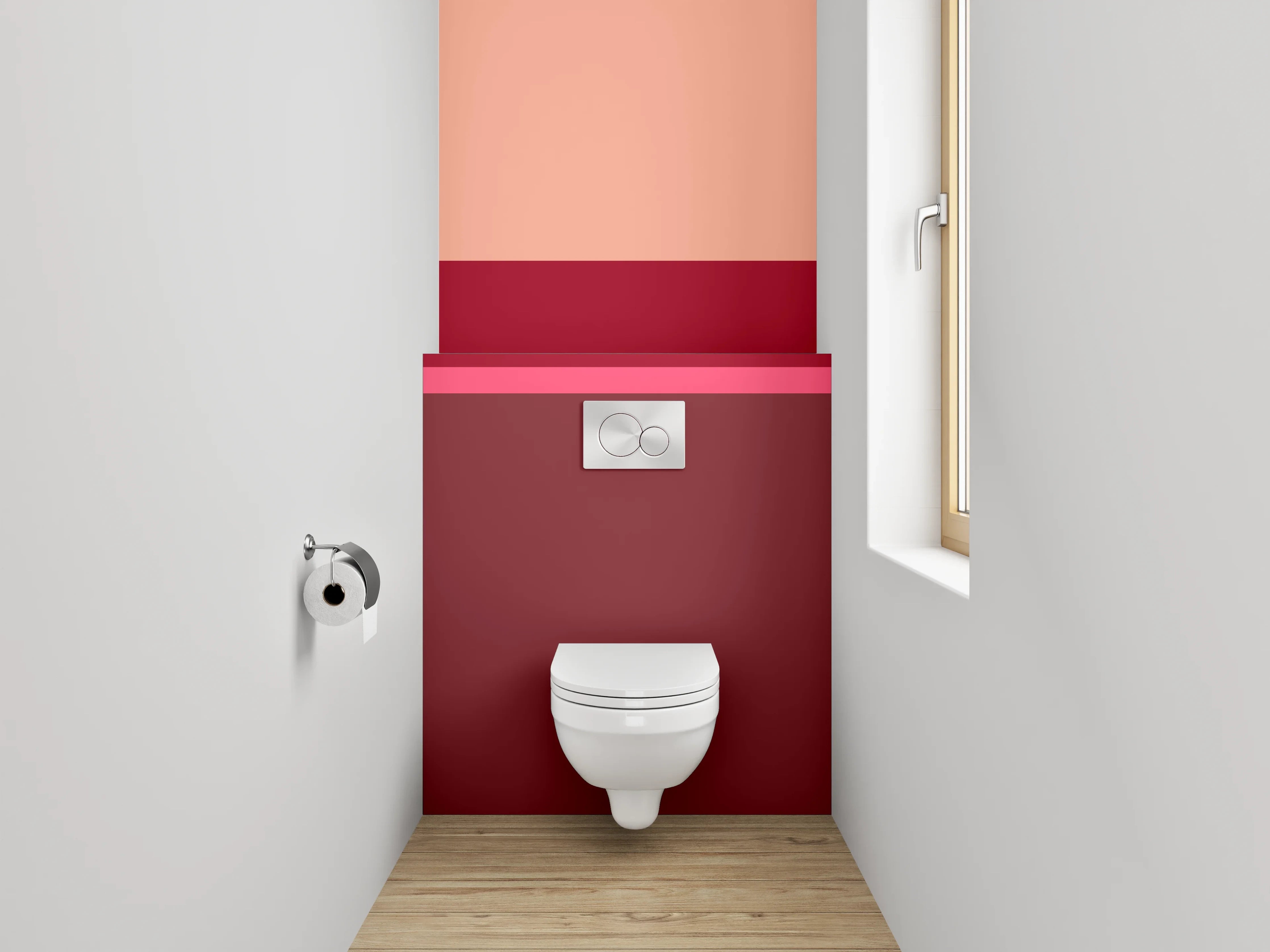 WC-Rückwand - Bunte Farbblock-Kombination
