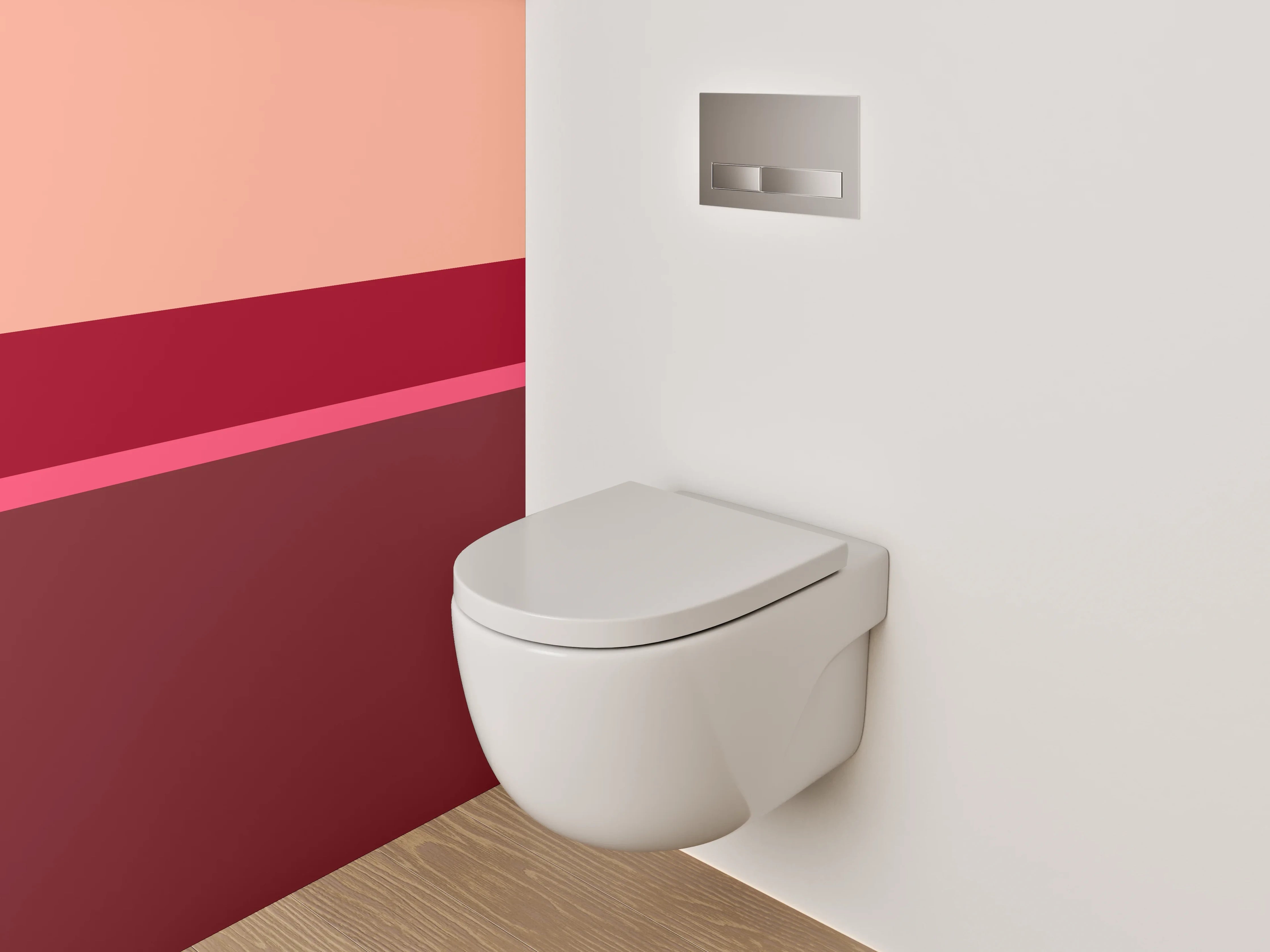 WC-Rückwand - Bunte Farbblock-Kombination
