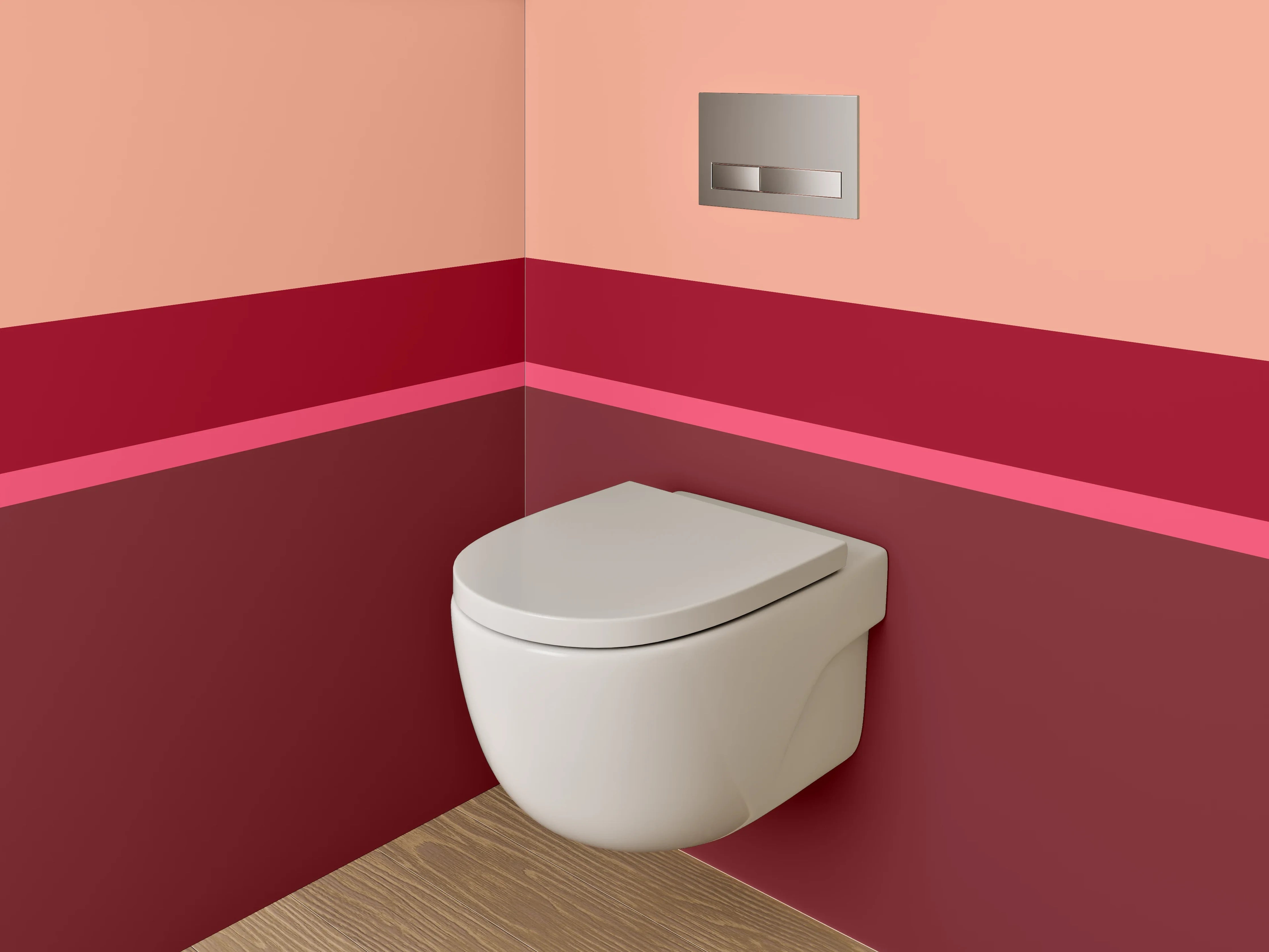WC-Rückwand - Bunte Farbblock-Kombination