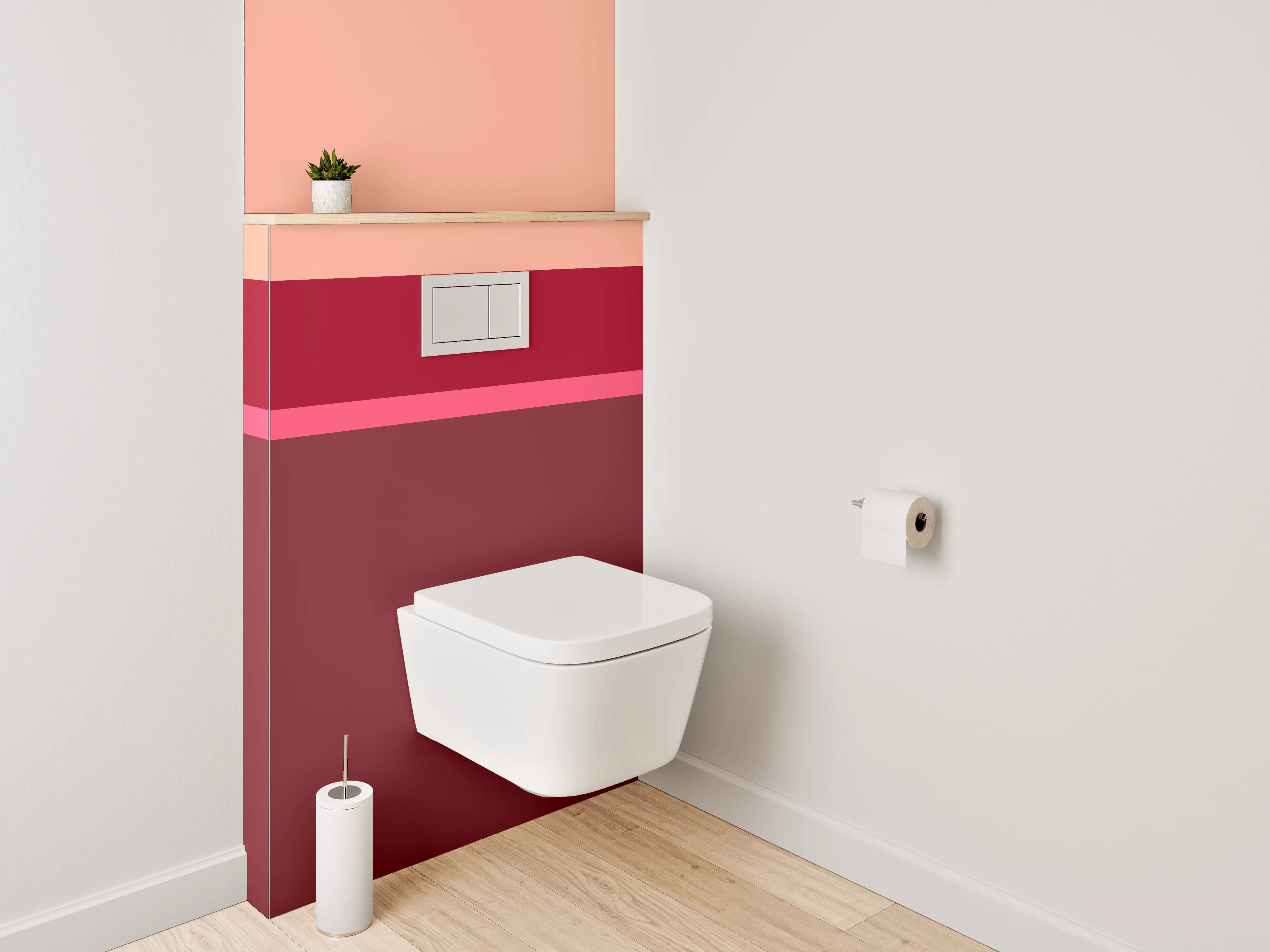 WC-Rückwand - Bunte Farbblock-Kombination