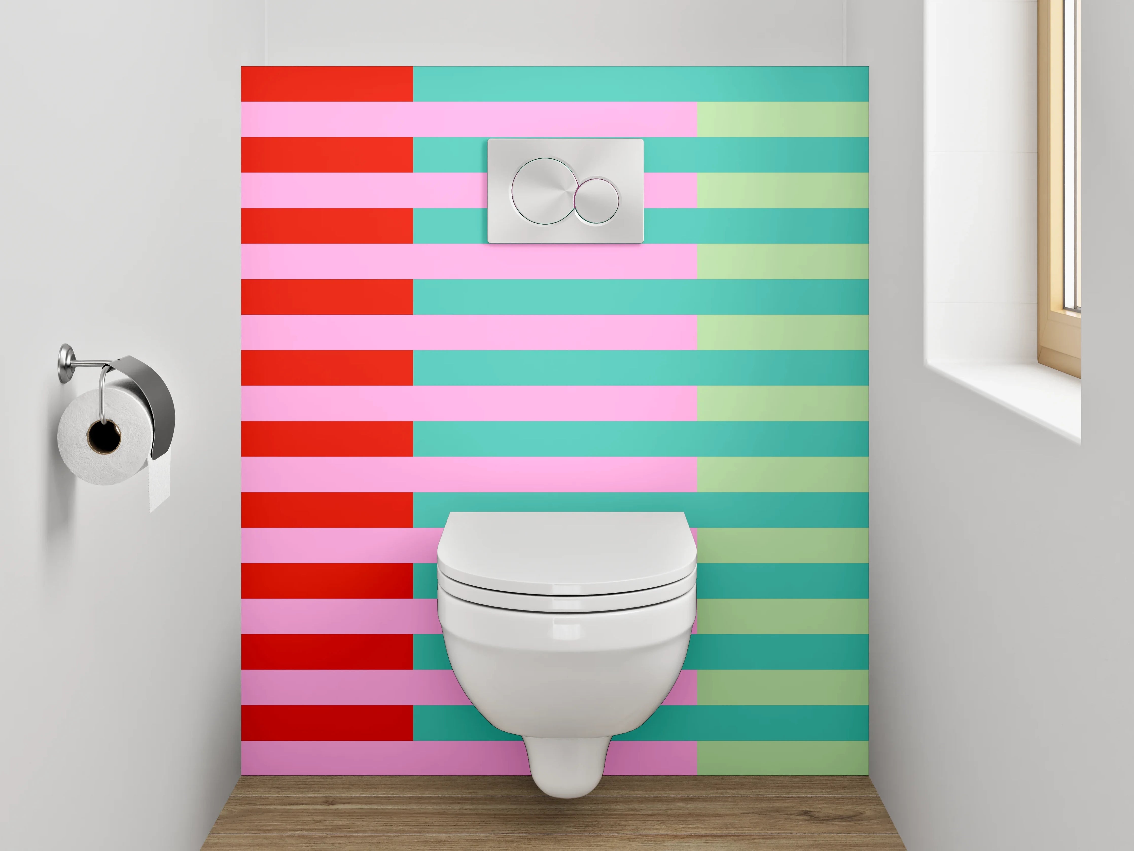 WC-Rückwand - Bunte Streifen Abstraktion modern