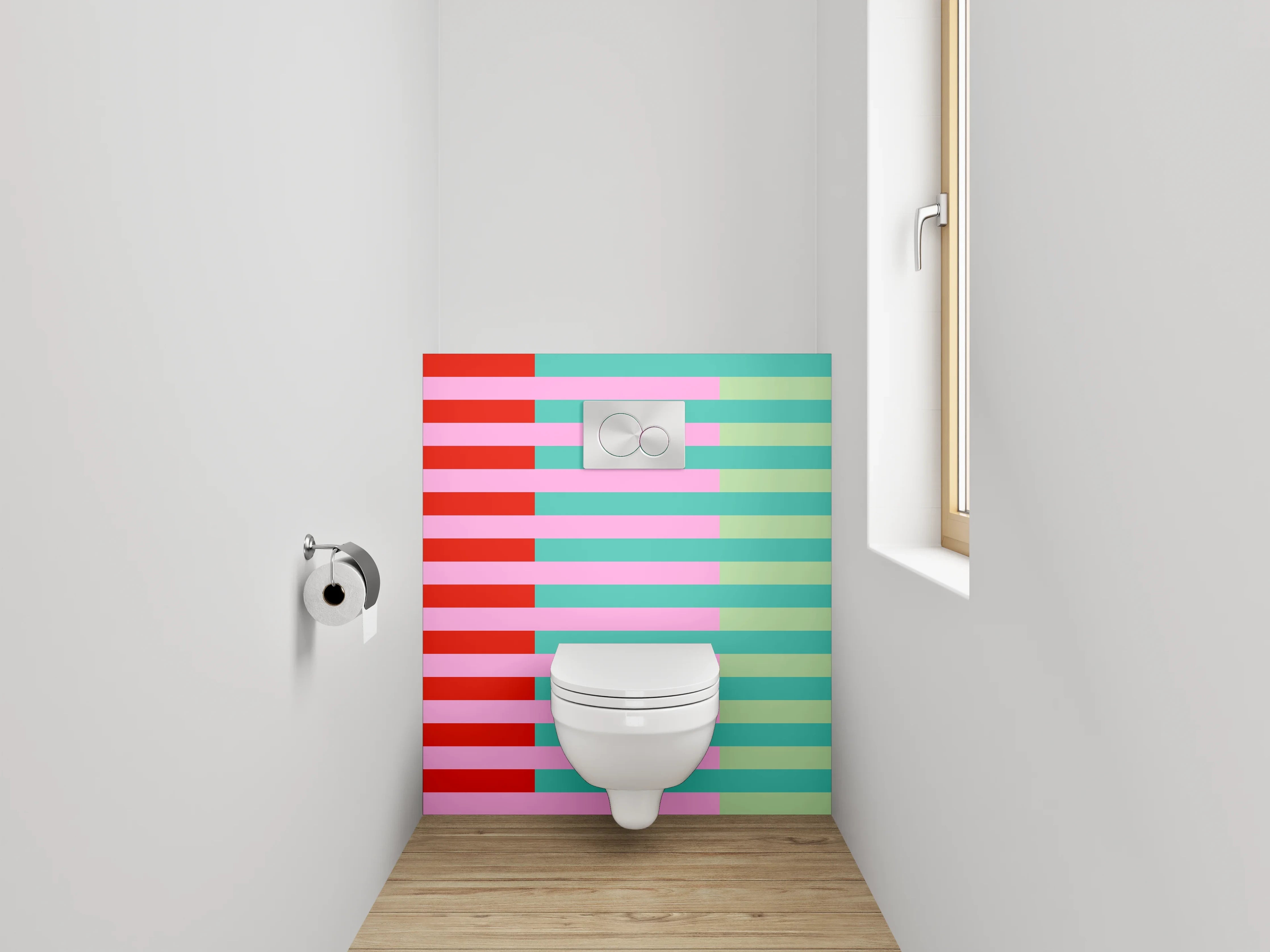 WC-Rückwand - Bunte Streifen Abstraktion modern