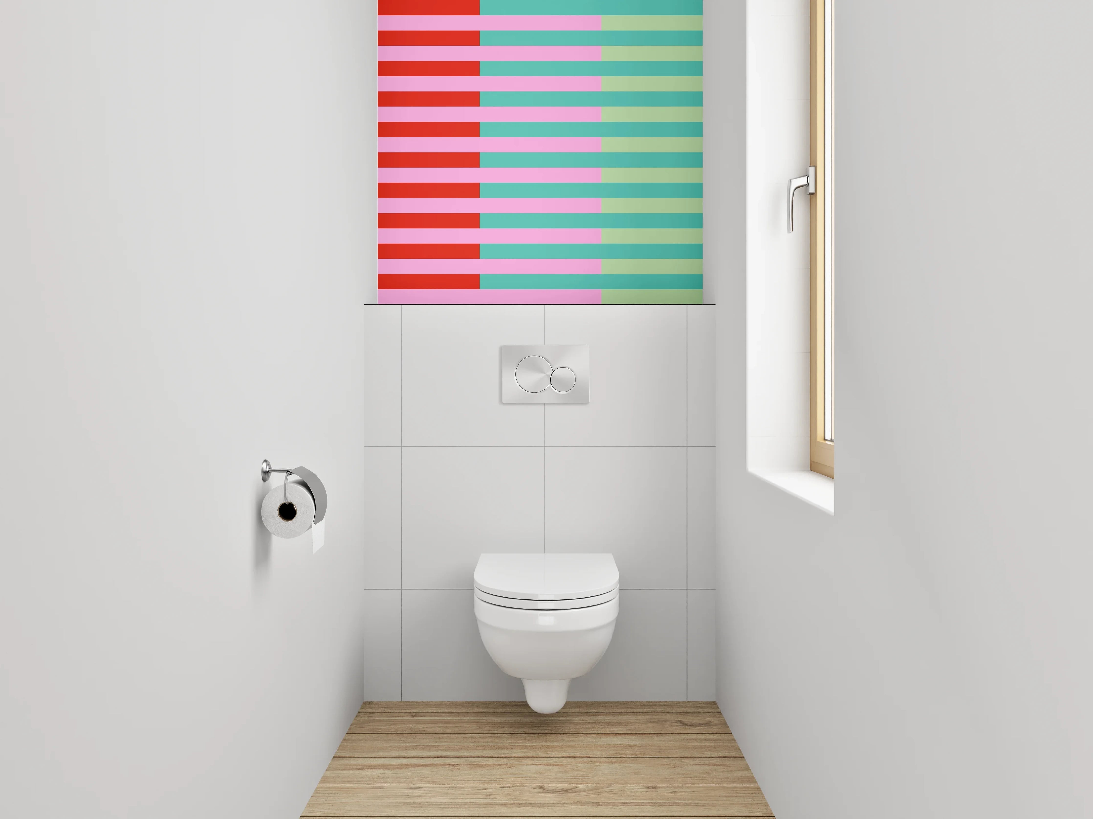 WC-Rückwand - Bunte Streifen Abstraktion modern