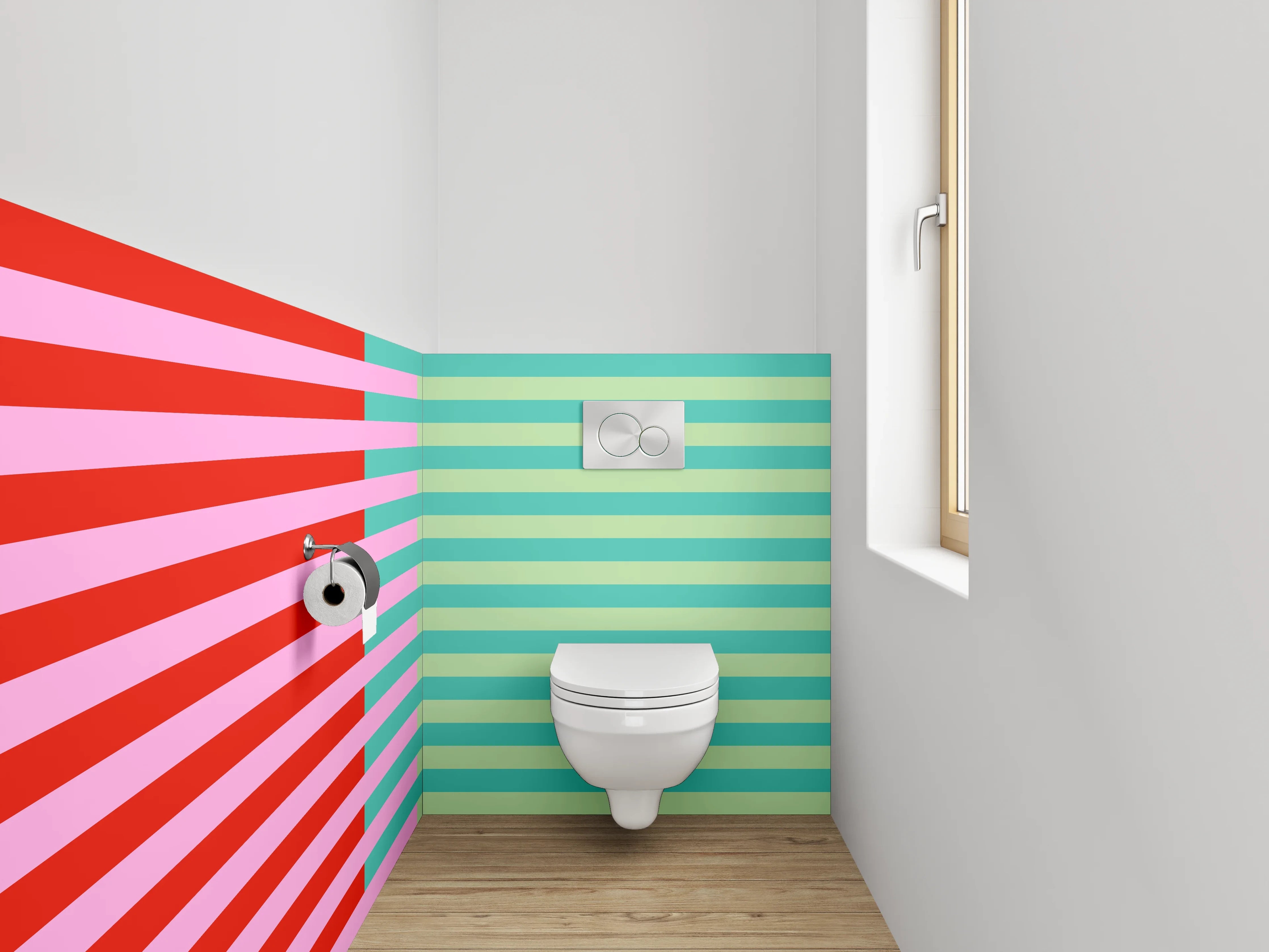 WC-Rückwand - Bunte Streifen Abstraktion modern